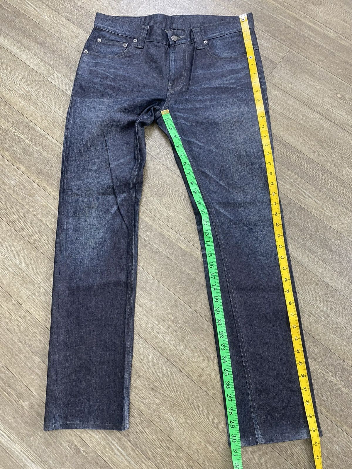 Tornado Mart 2000s Tornado Mart Waxed Clawmark Distressed Flared Jeans Size US 34 / EU 50 - 25 Thumbnail