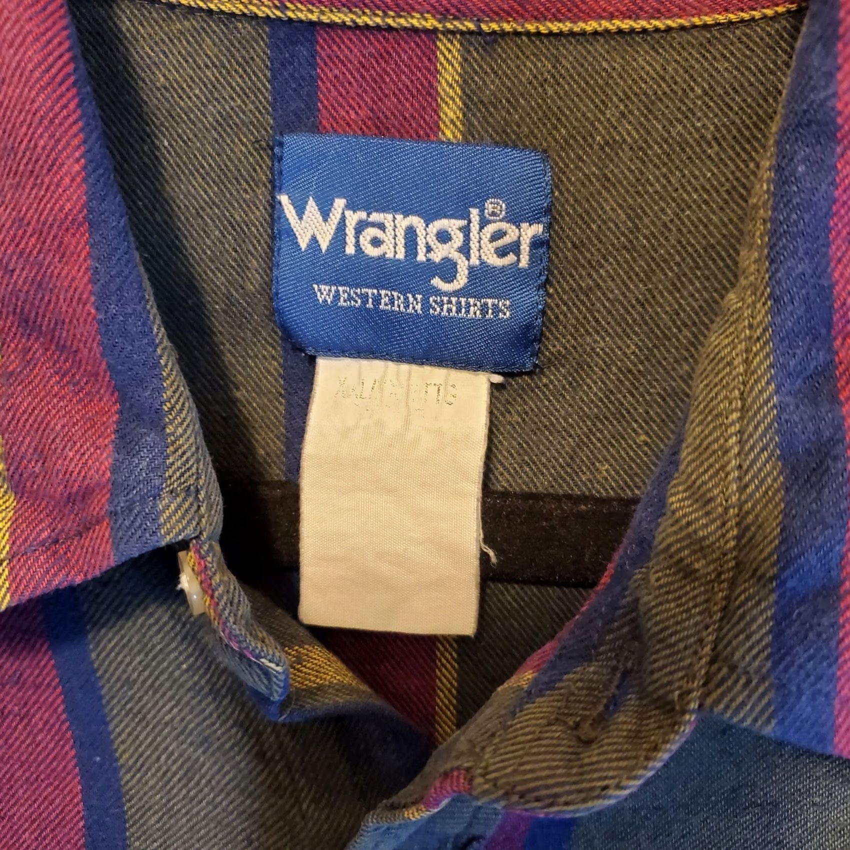 Wrangler VINTAGE Wrangler Blanket Flannel Shirt Men 2XL Blue Striped Pearl Snap Western 90s Cowboy Workwear Shirt Size US XXL / EU 58 / 5 - 6 Thumbnail