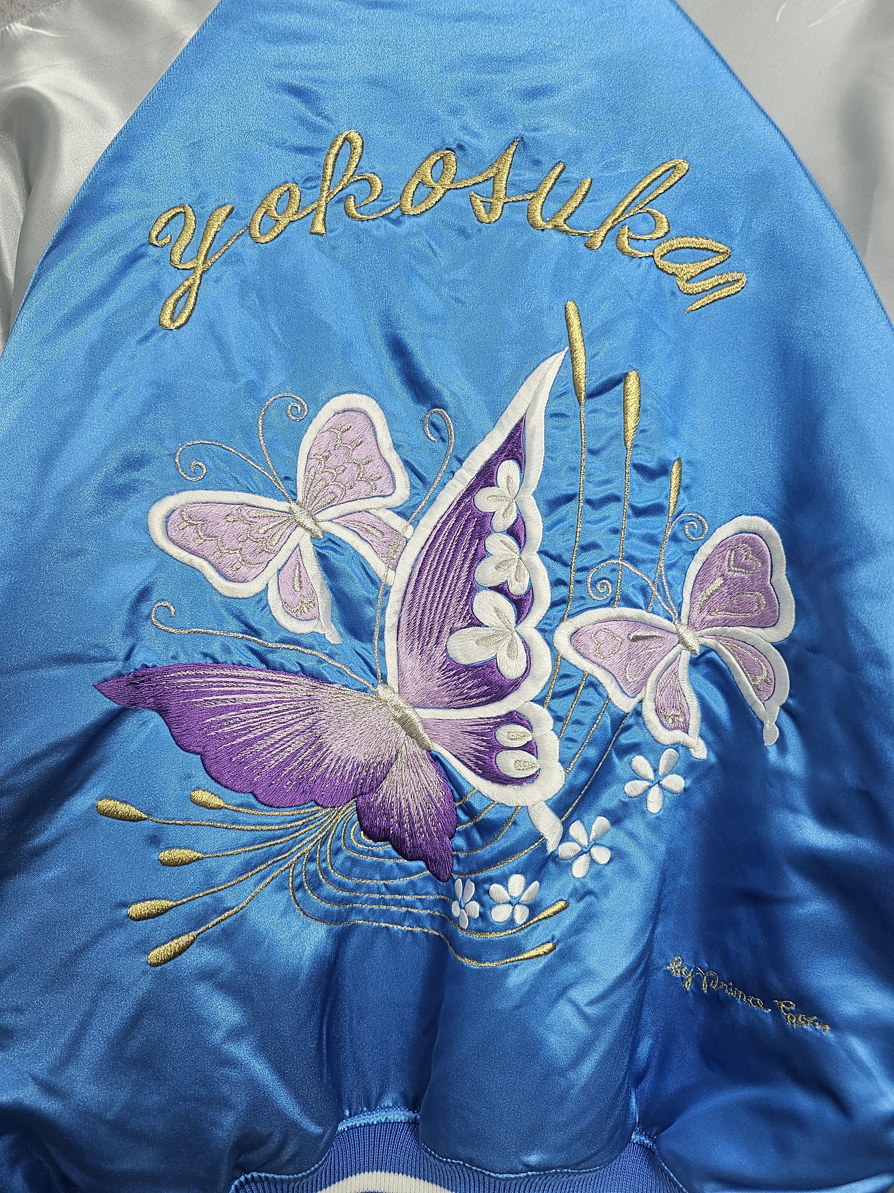 Other Sukajan Yokosuka Butterfly Embroider Varsity Jacket J0001 Size US M / EU 48-50 / 2 - 2 Thumbnail