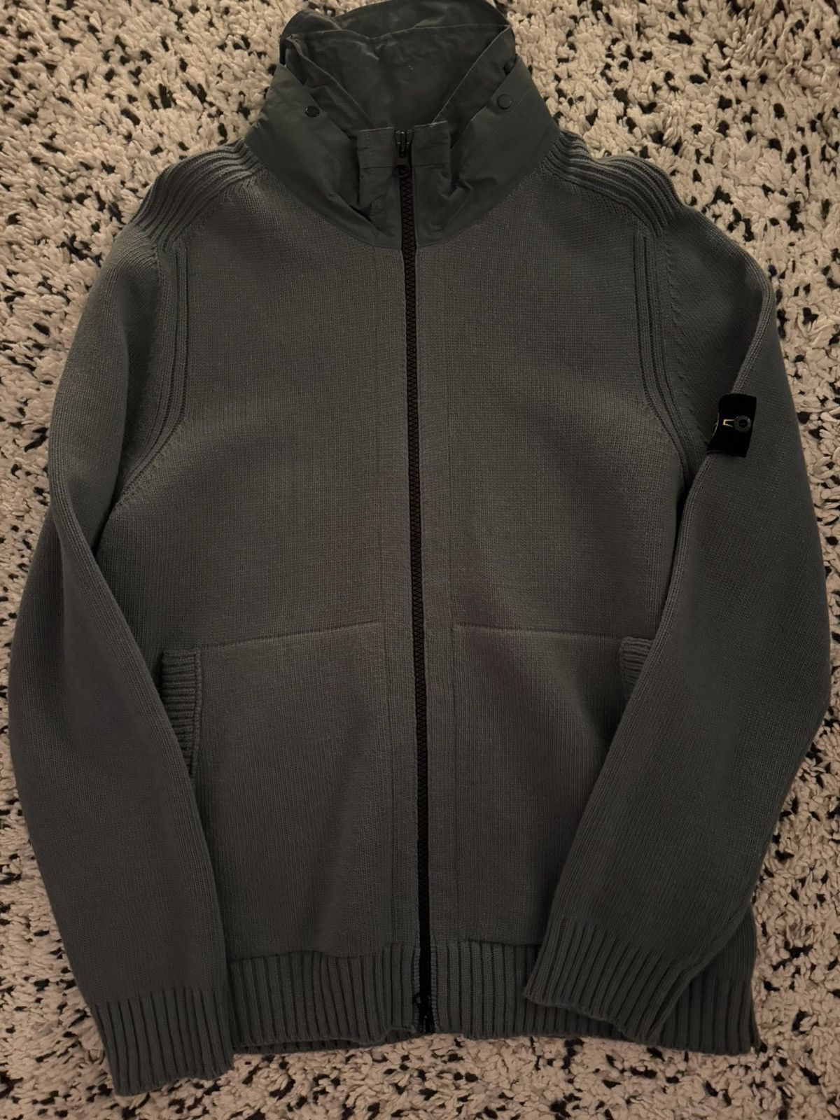 Stone Island Lightly worn Stone Island knit wool zipped sweater. Size US XXL / EU 58 / 5 - 2 Thumbnail