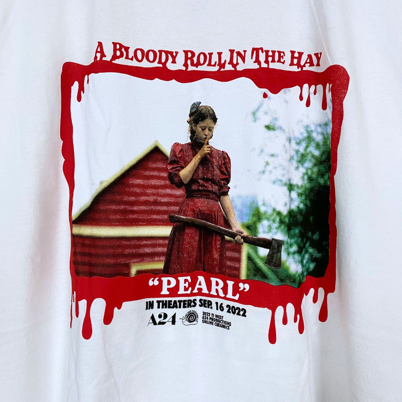 Online Ceramics X A24 PEARL "KILLING'S EASIER THAN YOU THINK" TEE Size US XL / EU 56 / 4 - 3 Thumbnail