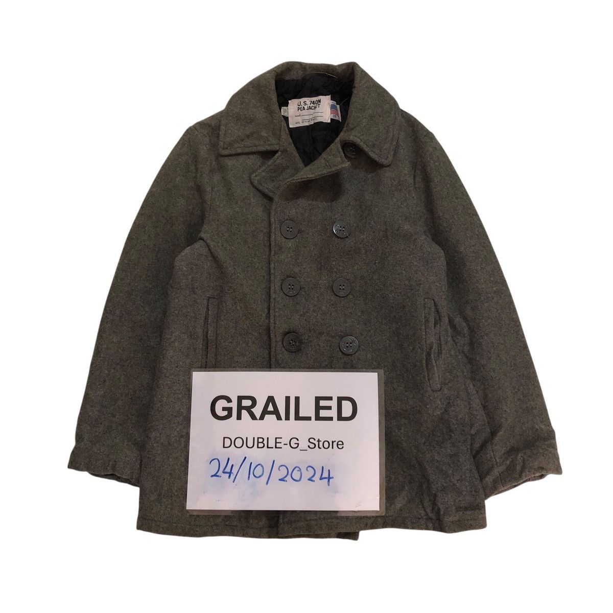 📌Vintage Pea Jacket Schott Wool Biker Jacket Double Collar