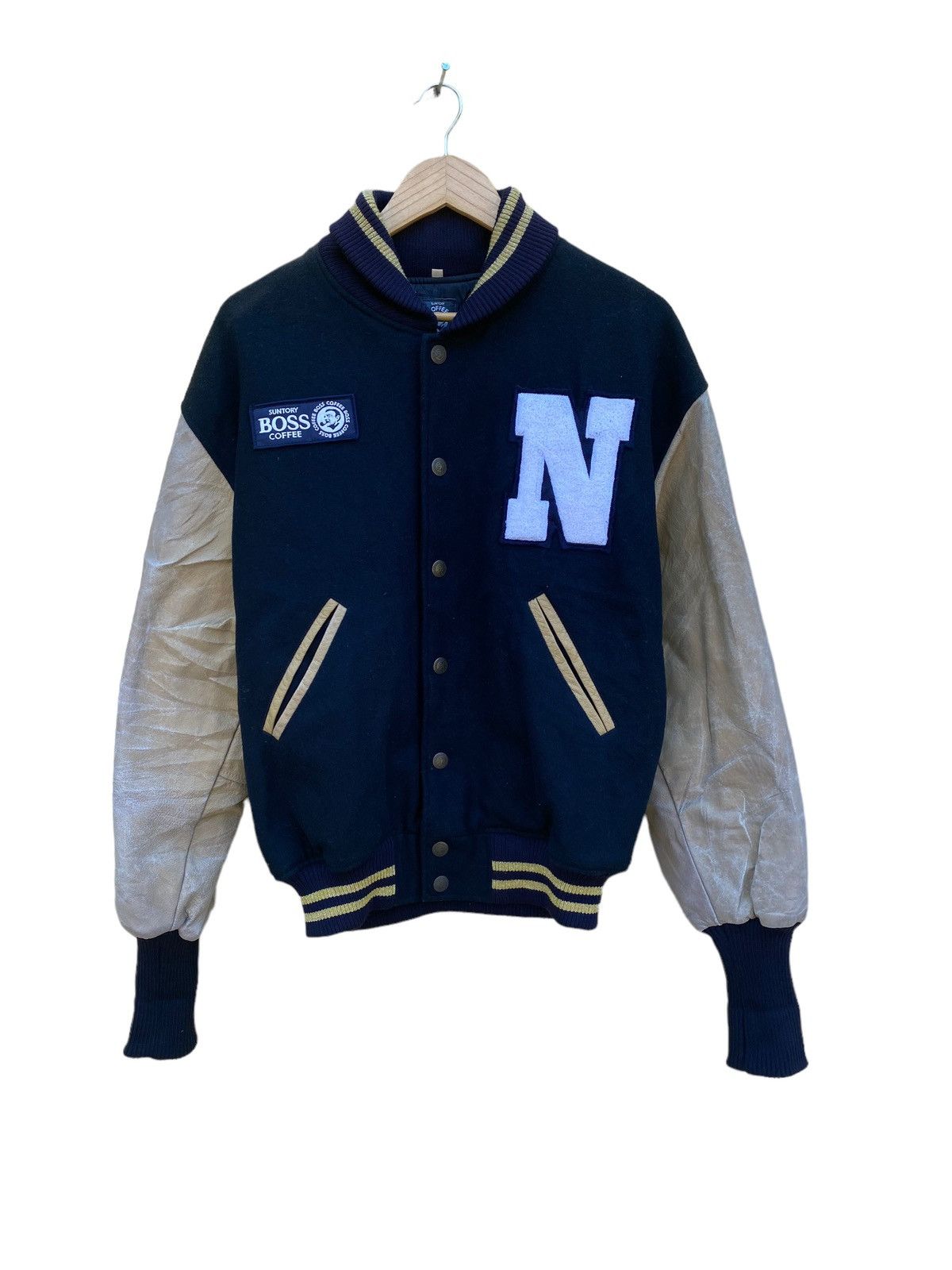 Vintage Vintage Suntory boss coffee varsity wool jacket Size US L / EU 52-54 / 3 - 5 Thumbnail