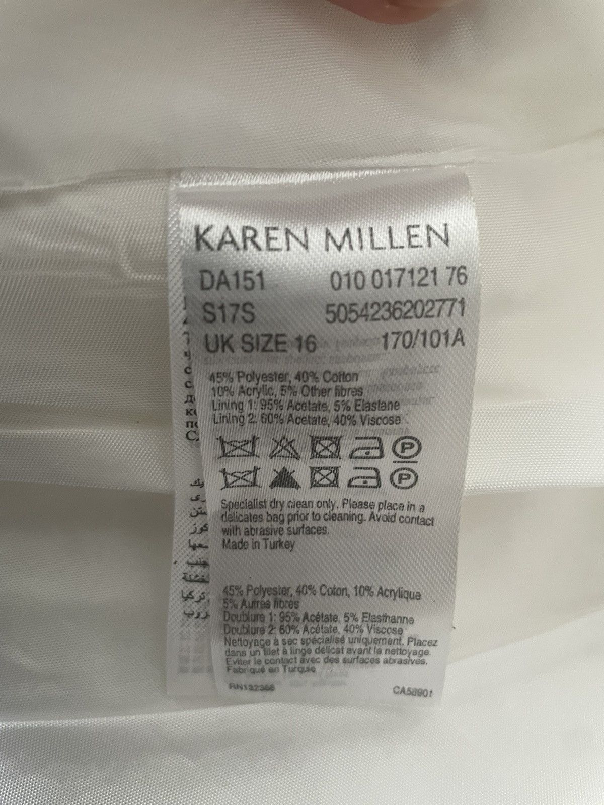 Karen Millen White taffeta dress, size 16( UK), Karen Millen, the new Size M / US 6-8 / IT 42-44 - 13 Thumbnail