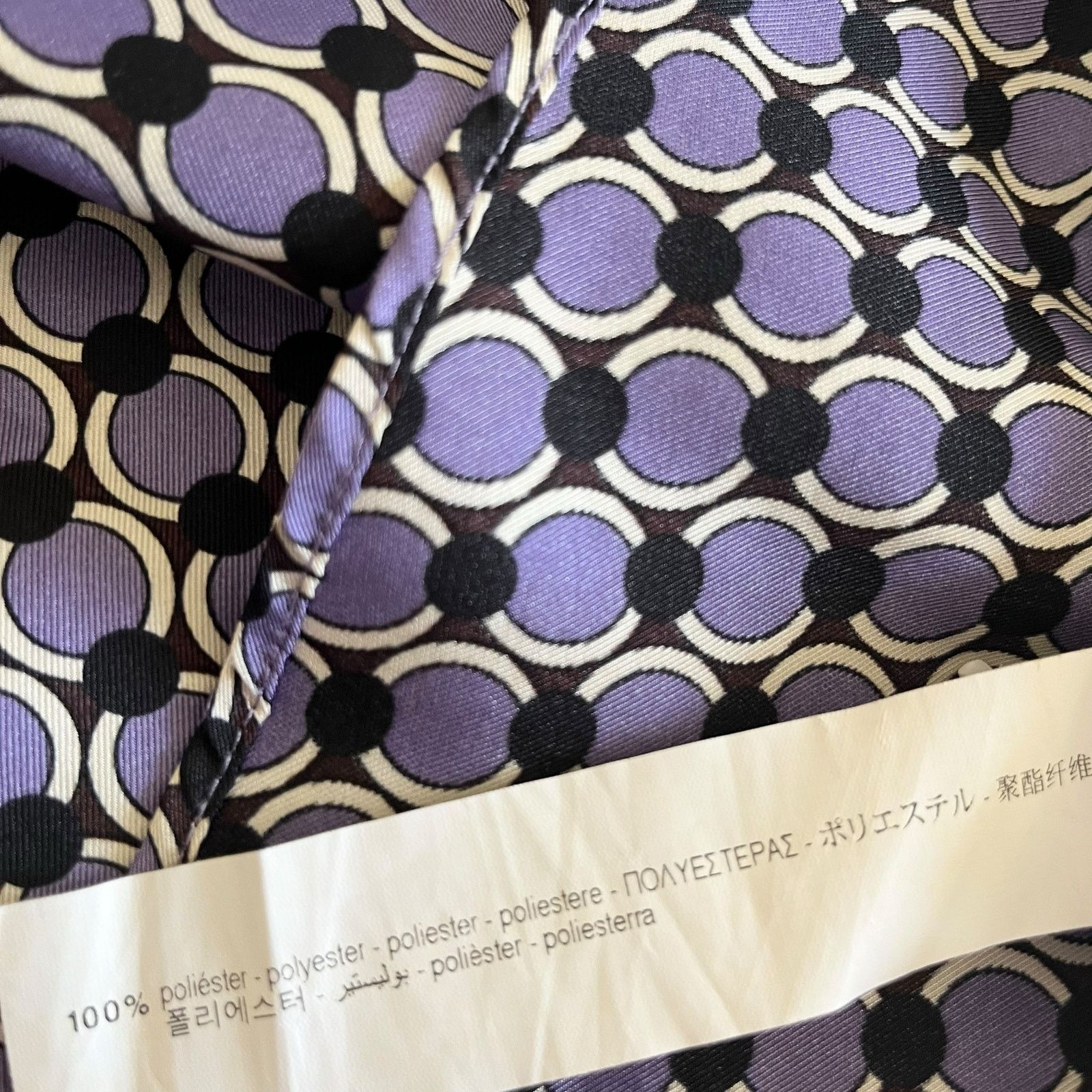 Zara Zara Purple Circle Geometric Print Belted Midi Shirt Dress Size XS / US 0-2 / IT 36-38 - 11 Thumbnail