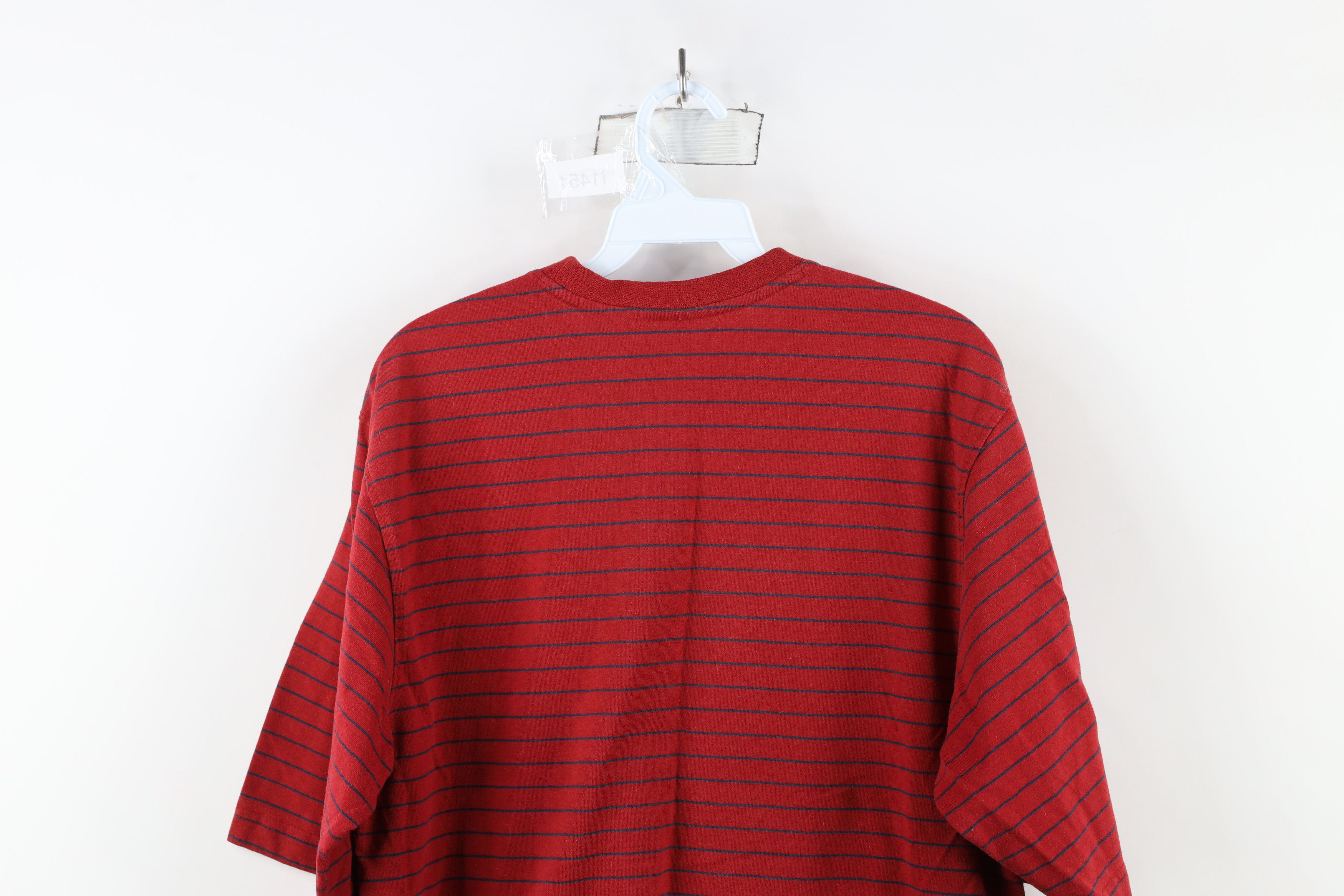 Vintage Vintage 90s Streetwear Striped Short Sleeve T-Shirt Red Size US M / EU 48-50 / 2 - 12 Thumbnail