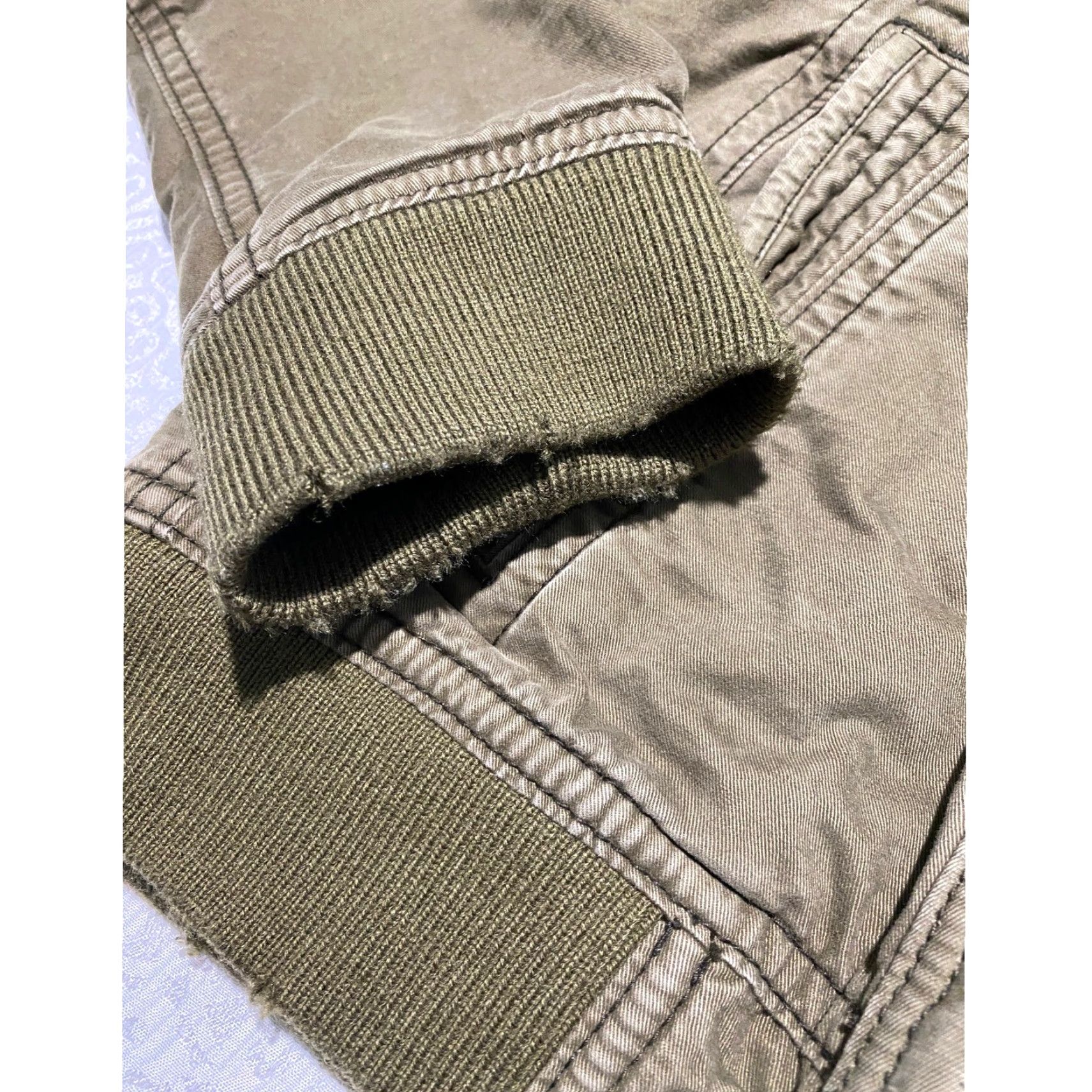 Abercrombie & Fitch VINTAGE Abercrombie & Fitch Men's Bomber Jacket Olive Green XL Cotton Canvas Full Zip Stand-Up Collar Casual Size US XL / EU 56 / 4 - 4 Thumbnail