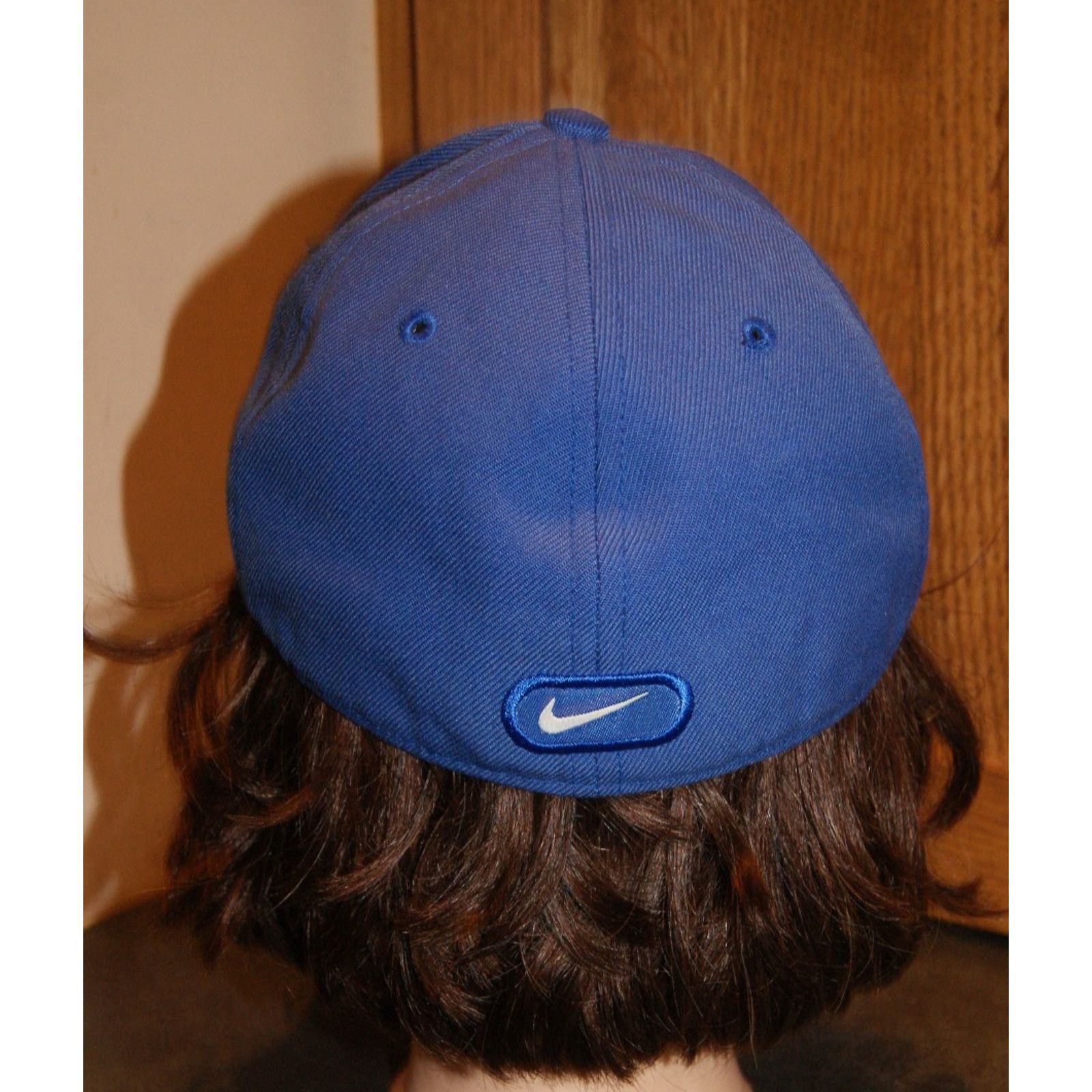 Nike VTG Nike Fitted Hat Wool 7 1/8 Royal Blue Center Swoosh Size ONE SIZE - 2 Thumbnail