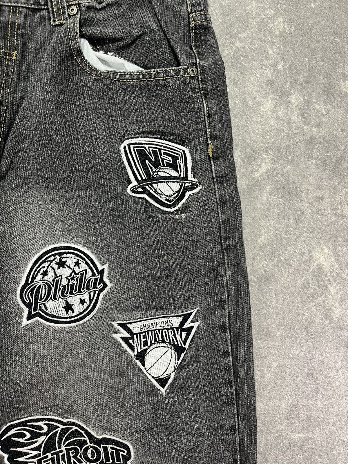NBA Stub Y2K Baggy Patches Denim Jeans 34 Southpole UNK Style Size US 34 / EU 50 - 6 Thumbnail