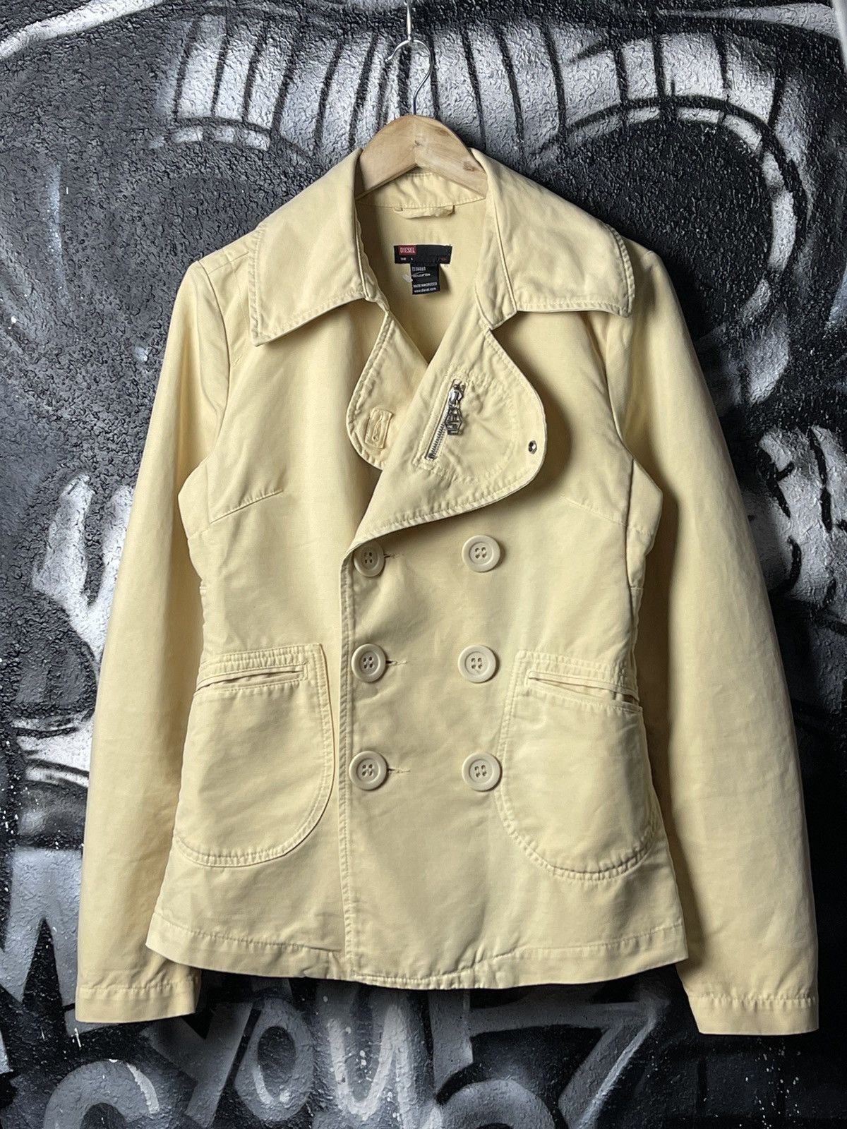Diesel Diesel Y2K Vintage Beige Cotton Trench Coat Jacket Size L Size L / US 10 / IT 46 - 1 Thumbnail