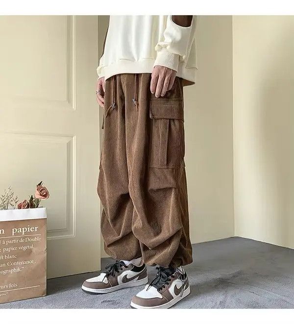 Japanese Brand Fukuoka x Kyoko Brown Cargo Corduroy Pants Size US 31 - 8 Thumbnail
