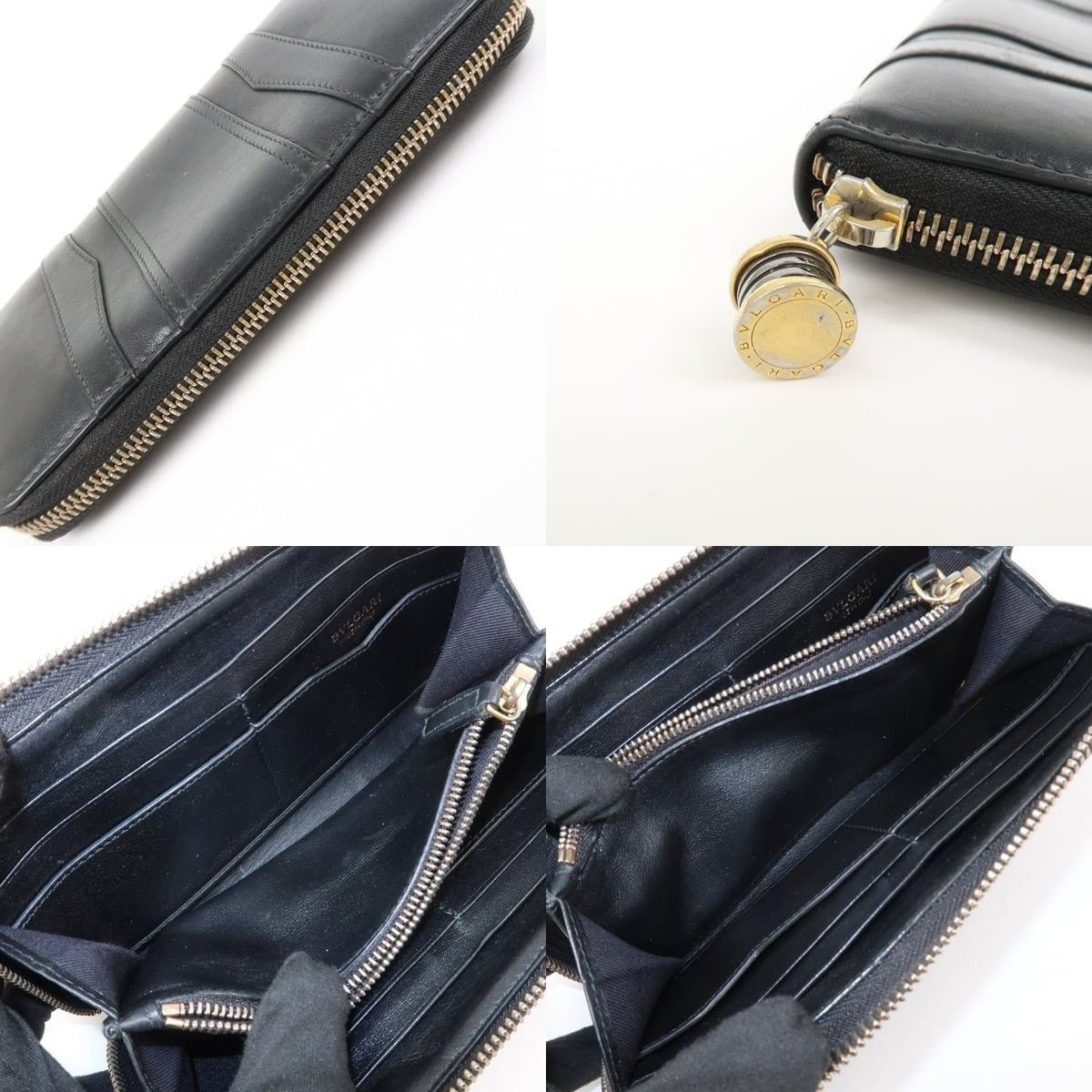 Bvlgari Bvlgari B.zero1 Zip Around Wallet Leather Black Size ONE SIZE - 6 Thumbnail