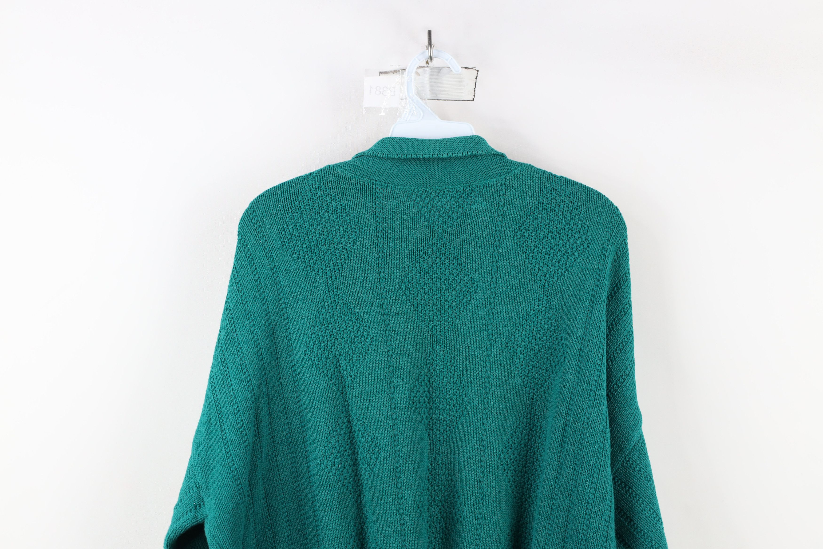 Vintage Vintage 90s Streetwear Diamond Ribbed Collared Sweater USA Size XXL / US 16-18 / IT 52-54 - 10 Thumbnail