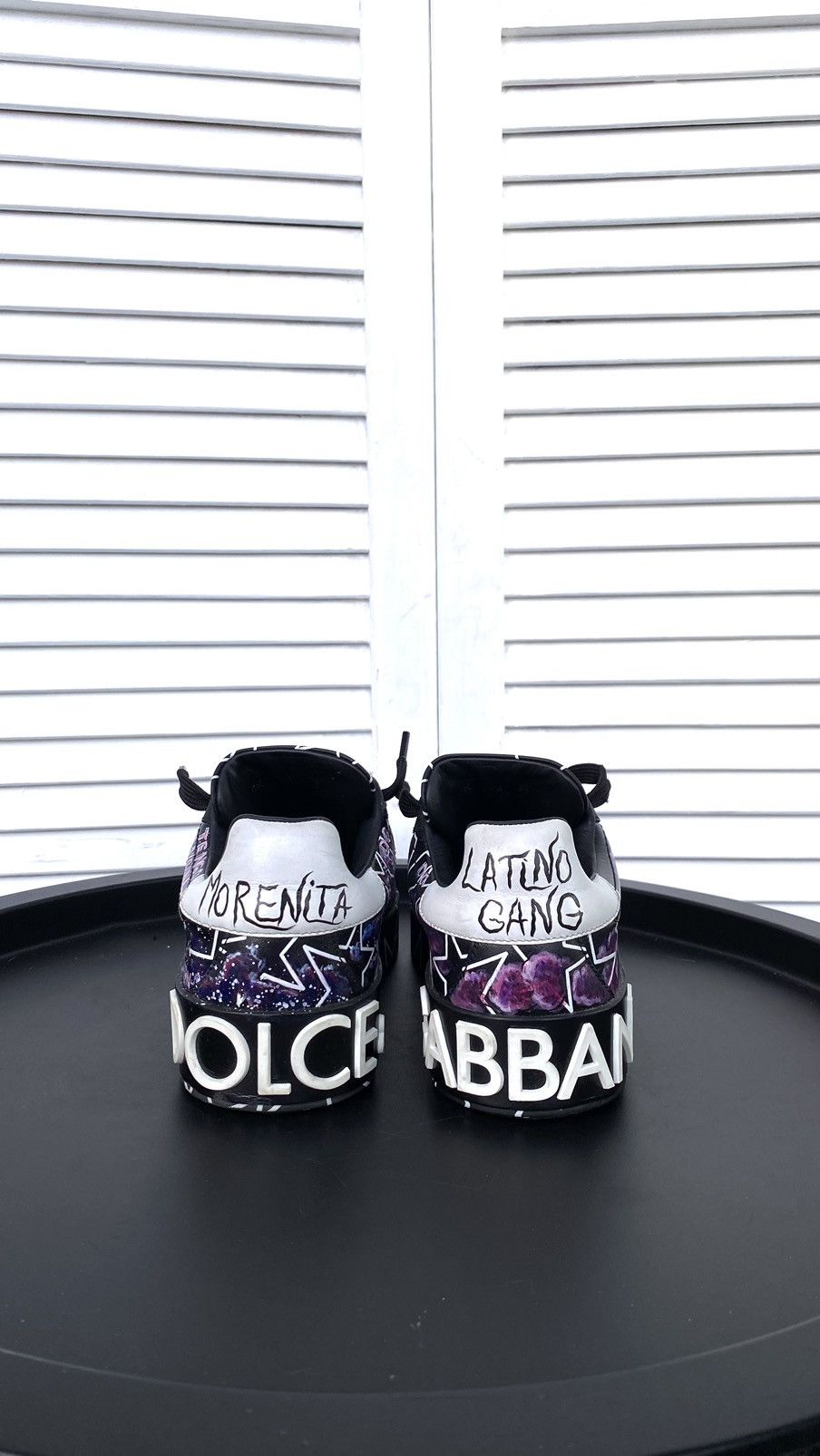 Dolce & Gabbana × Vintage Dolce & Gabbana Mixed Star Print Portofino Custom Sneakers Size US 7 / IT 37 - 9 Thumbnail