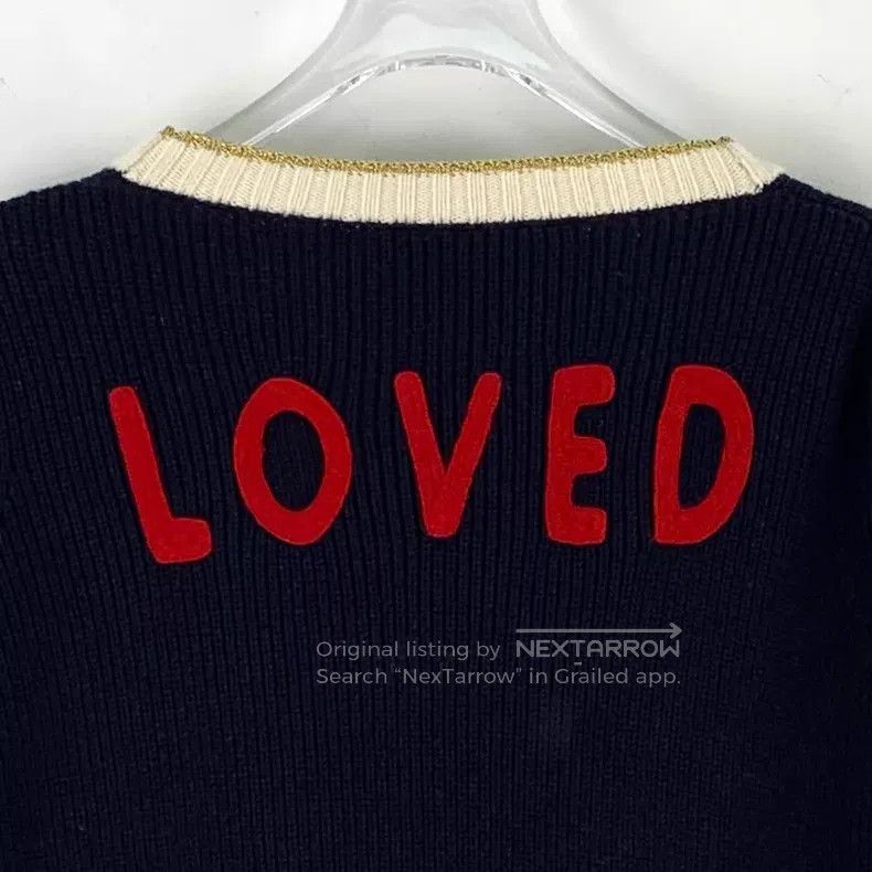 Gucci Gucci Black striped border letter embroidery cotton V-neck Size M / US 6-8 / IT 42-44 - 5 Thumbnail
