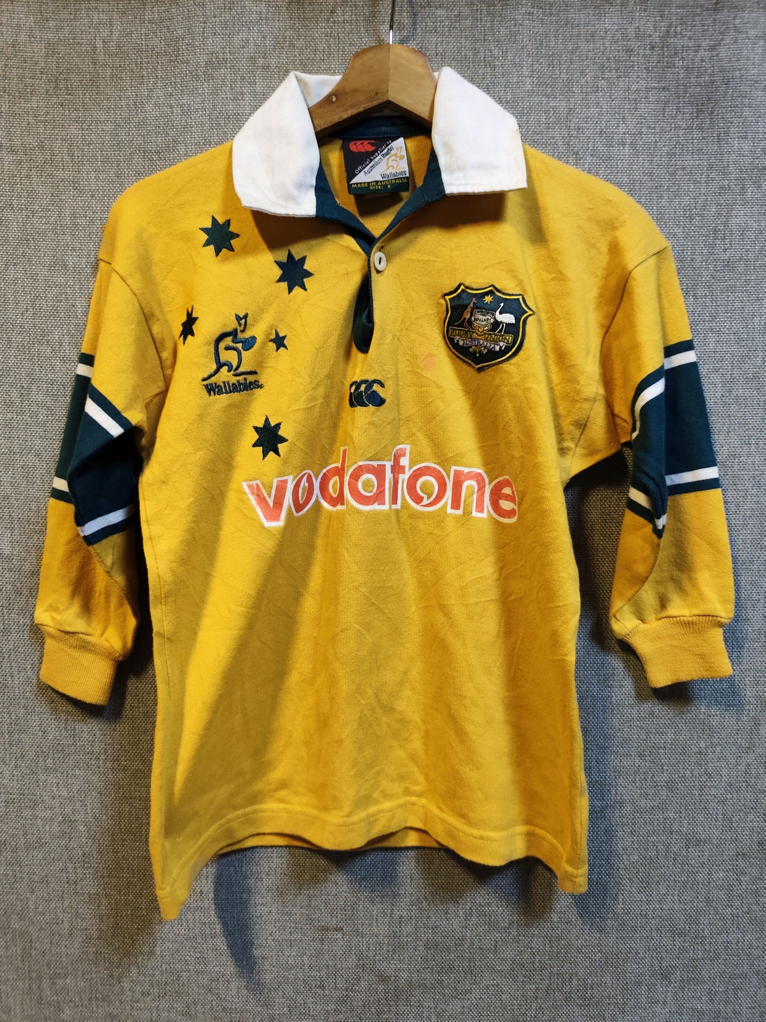 Canterbury of New Zealand Vtg 90s Canterbury Wallabies Kids Rugby Shirt Vodafone Size US XS / EU 42 / 0 - 1 Thumbnail