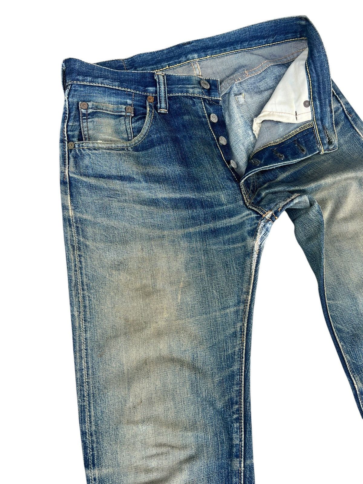 Full Count & Co. Vintage Full Count Trashed Dirty Mud Denim Selvedge Jeans Size US 29 - 8 Thumbnail