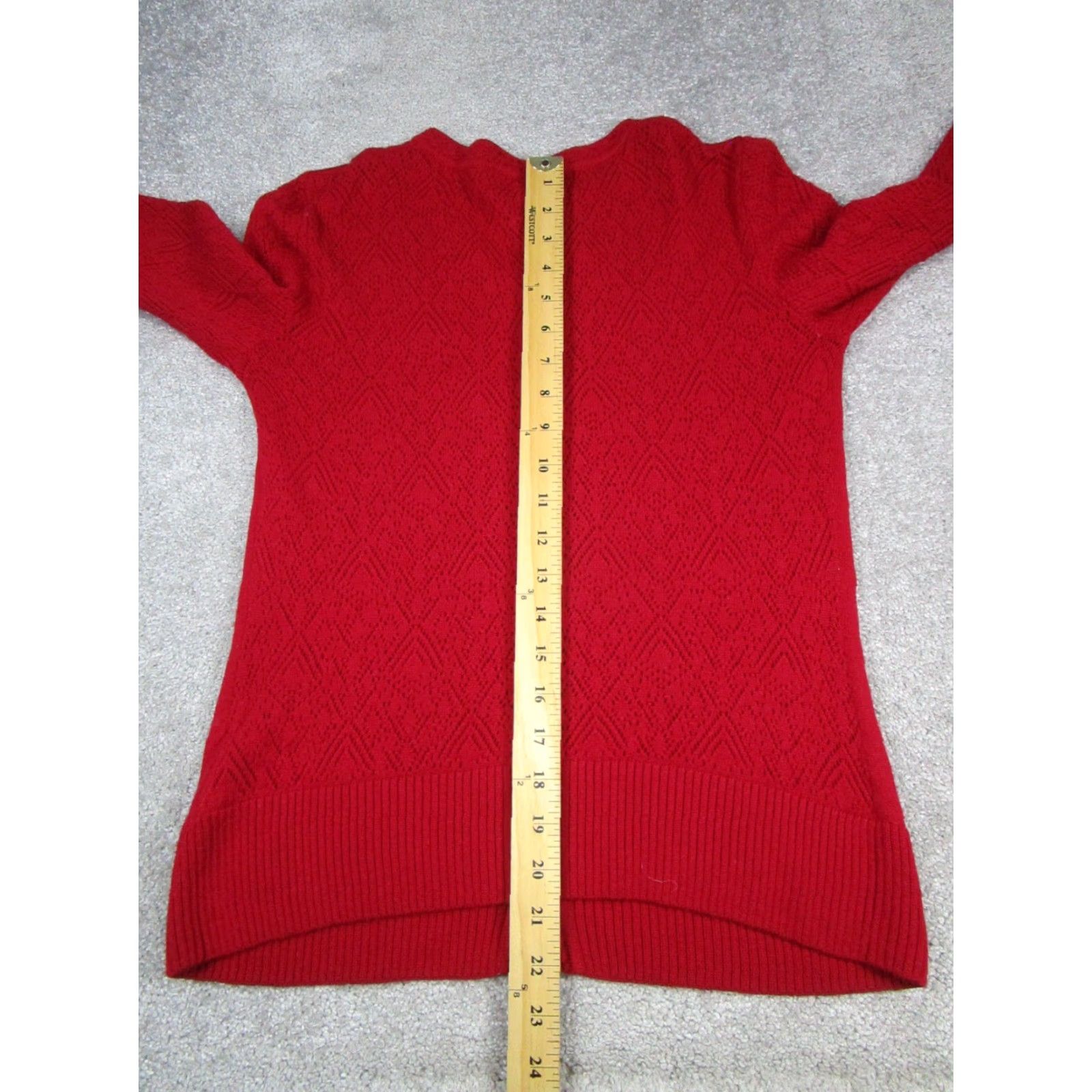 St. John ST.John Sweater Cardigan Womens Small Red Wool Knit Round Neck Long Sleeve Size S Regular Fit Womens Size S / US 4 / IT 40 - 7 Thumbnail