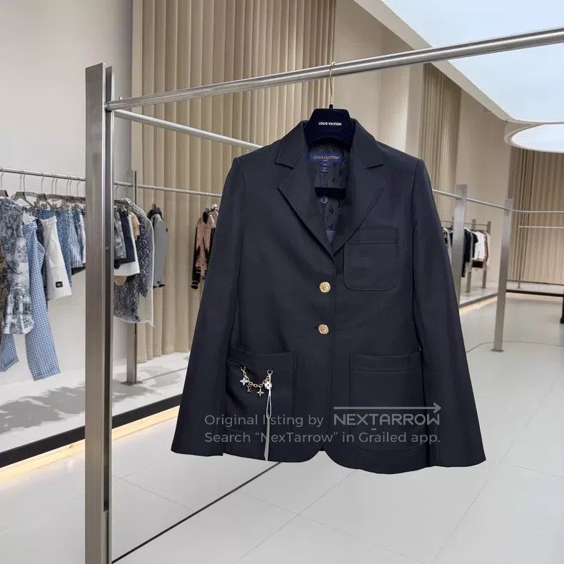 Louis Vuitton Black chain logo blazer jacket
