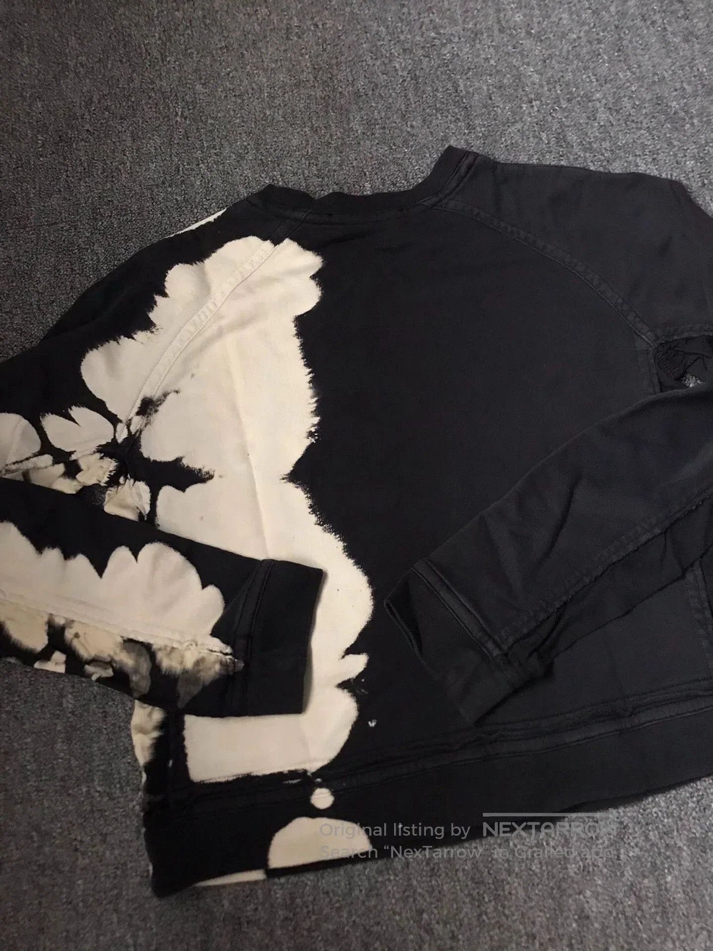 Haider Ackermann Black & Cream Distressed Long Sleeve Sweatshirt. Size US M / EU 48-50 / 2 - 7 Thumbnail