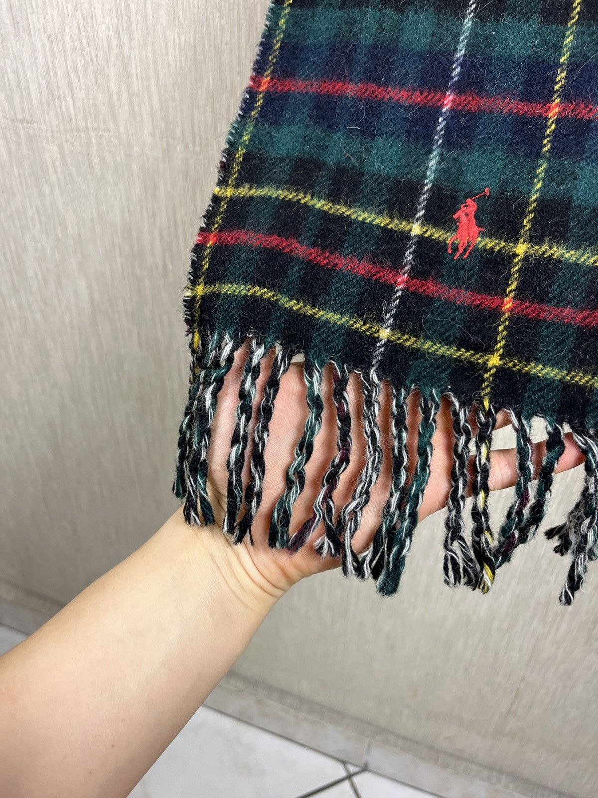 Polo Ralph Lauren × Ralph Lauren Polo Ralph Lauren Italian wool checked scarf muffler luxury Size ONE SIZE - 7 Thumbnail