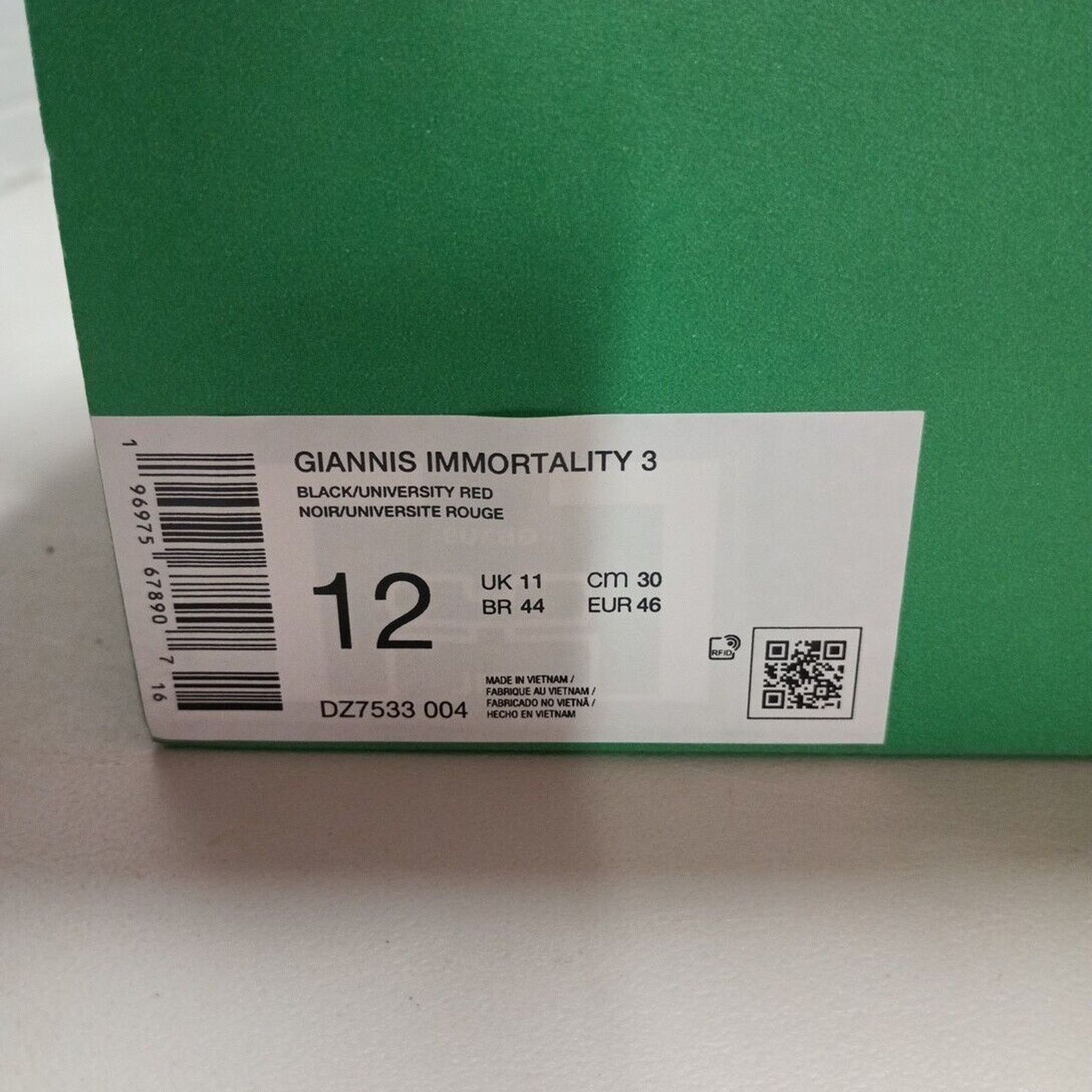 Nike Nike Giannis Immortality 3 Mens Size 12 Black University Red Size US 12 / EU 45 - 8 Thumbnail