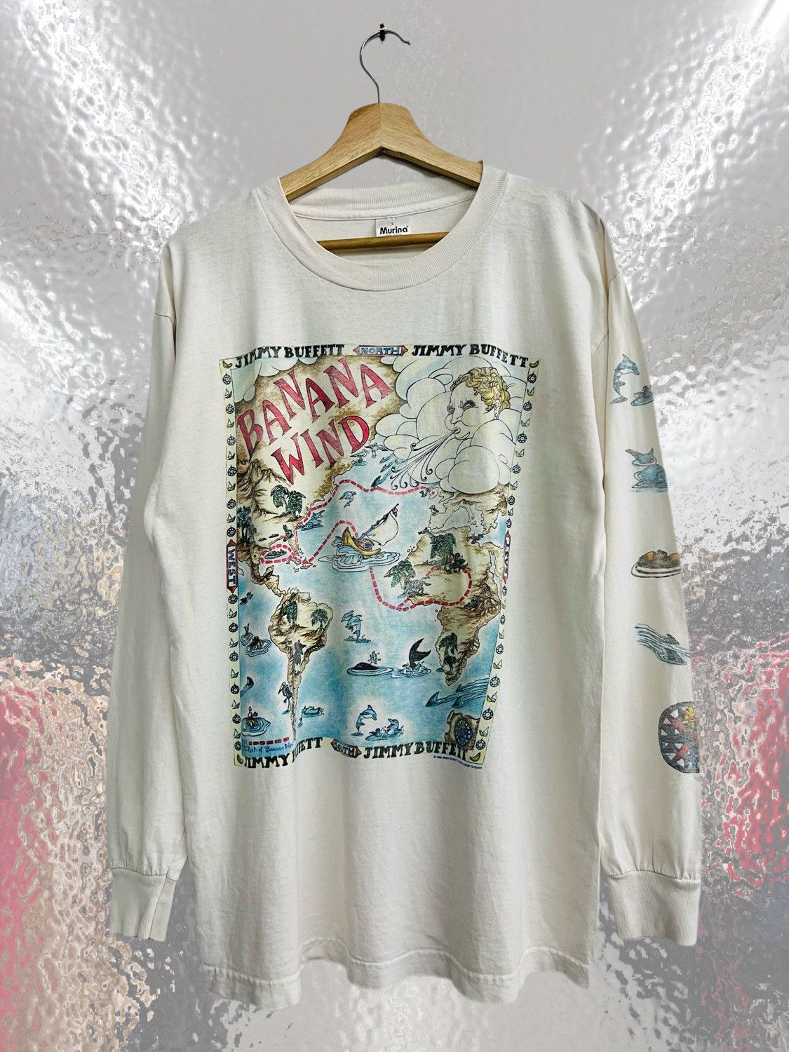 Band Tees × Nike × Vintage VINTAGE JIMMY BUFFET 1996 BANANA WIND TOUR TEE Size US L / EU 52-54 / 3 - 1 Thumbnail