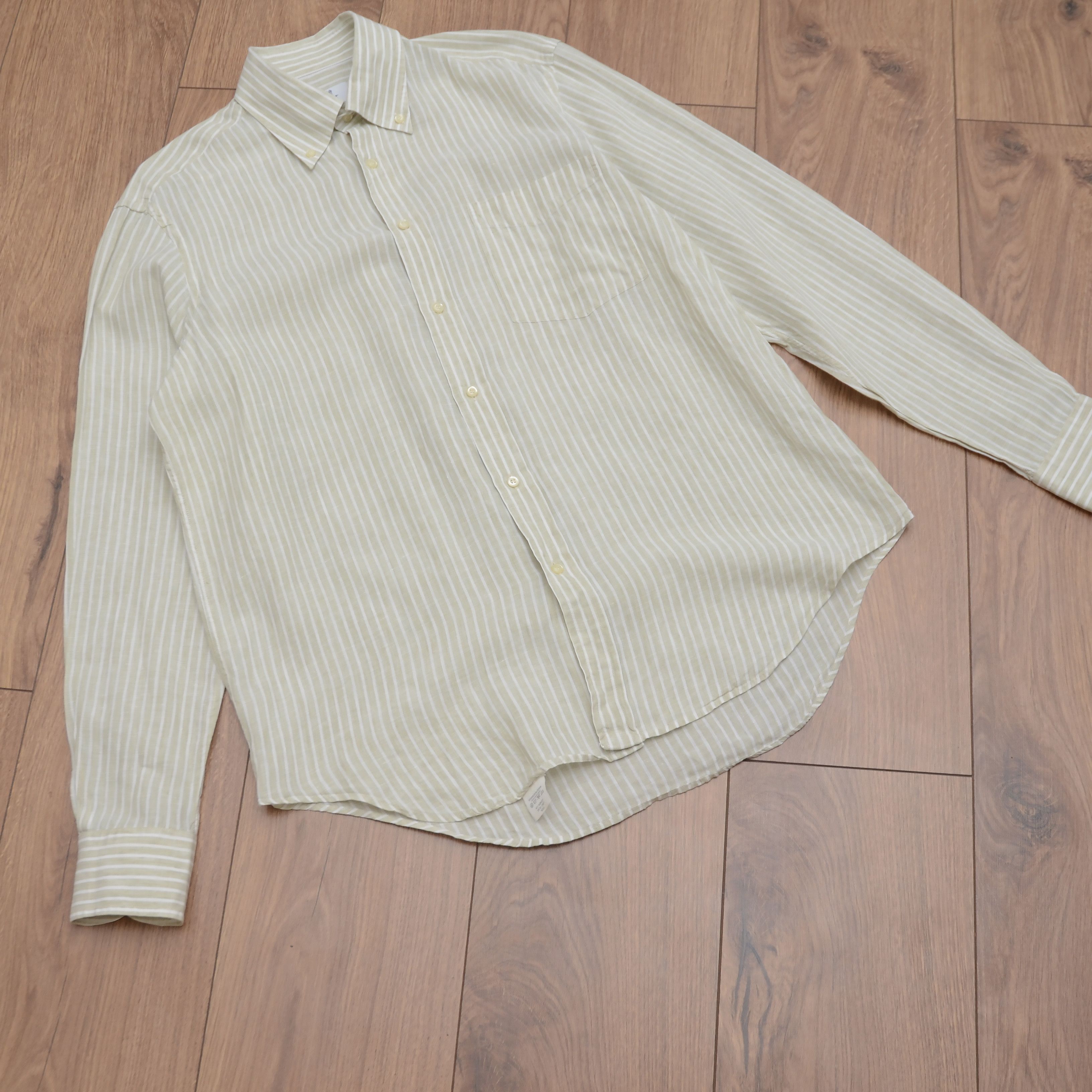 Boggi Boggi Milano 100% Pure Linen Shirt Striped Size US L / EU 52-54 / 3 - 6 Thumbnail
