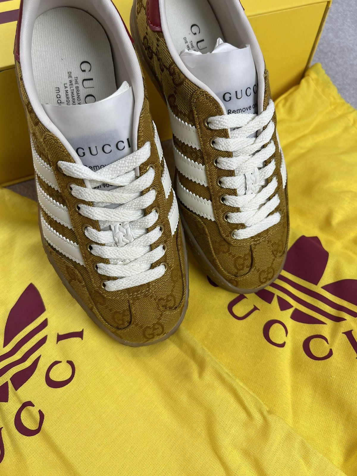 Gucci Adidas × Gucci Gazelle GG Monogram Sneakers Size 34 2/3 Size US 4 / IT 34 - 3 Thumbnail