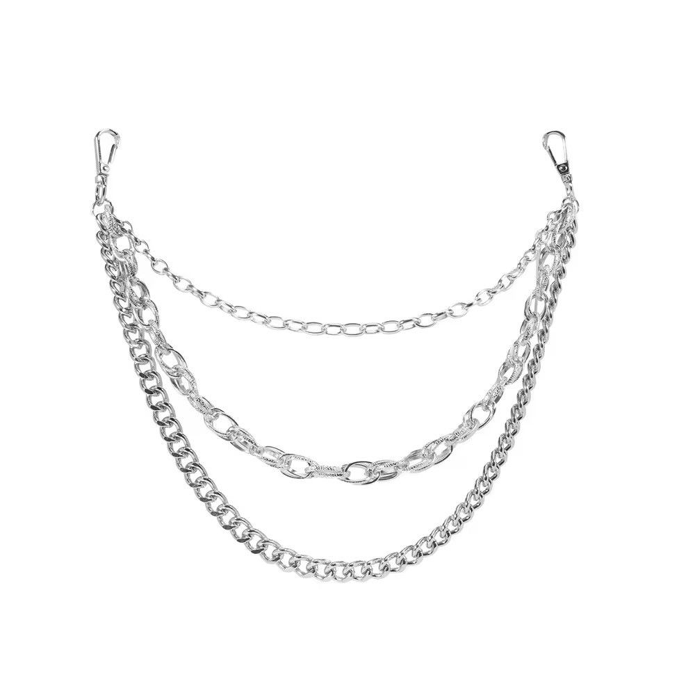 Designer Hiphop Silver Layered Waist Accessory Chain Size ONE SIZE - 5 Thumbnail