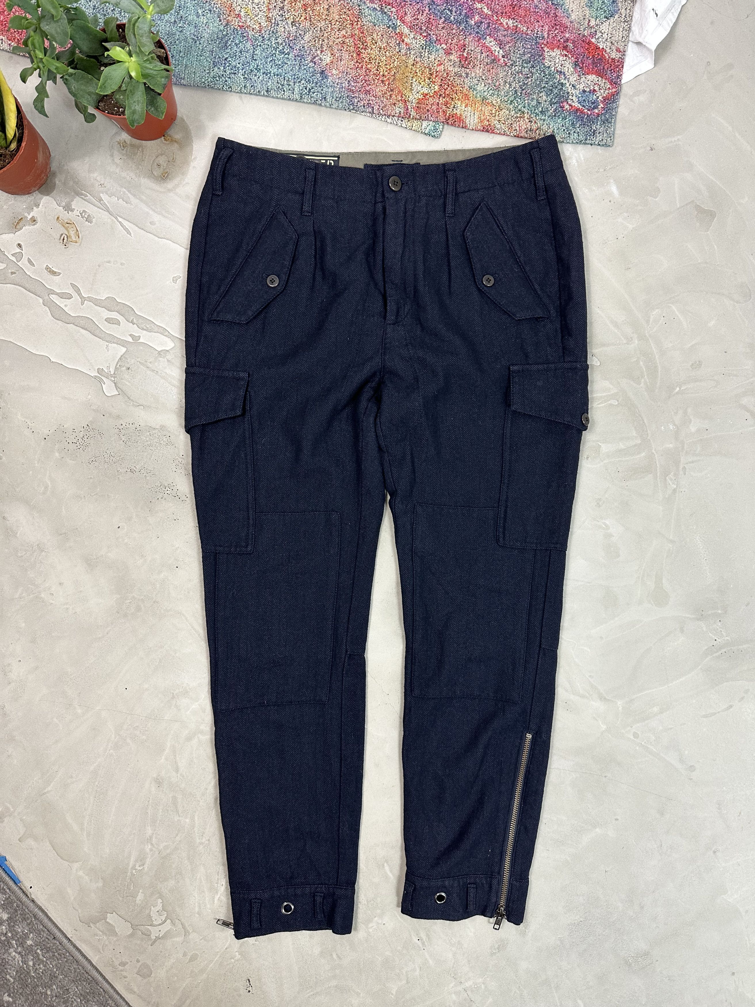 image of Avant Garde x Closed Vintage Closed By Marithe Francois Girbaud Wool Cargo Pants in Navy, Women's (