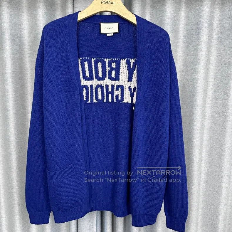 Gucci Gucci Blue cardigan coat Size S / US 4 / IT 40 - 1 Thumbnail