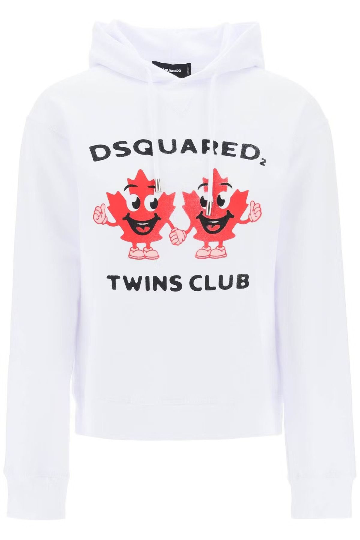 image of Dsquared2 O1S22I1N0424 Twins Club Hoodie In White, Women's (Size XS)