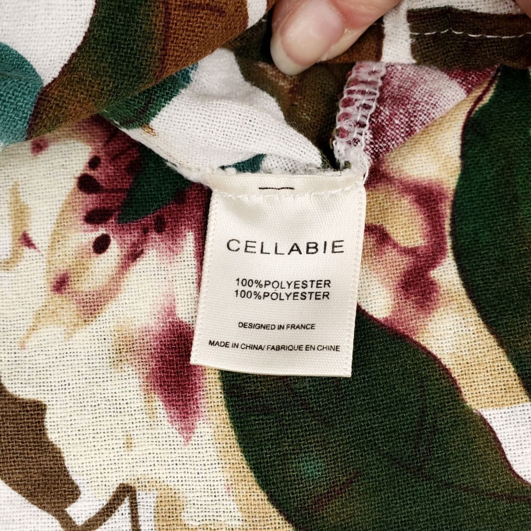 Vintage Cellabie Dress Womens Small White Green Floral Tunic Shift Roll Tab Sleeves Casual Size S / US 4 / IT 40 - 4 Thumbnail