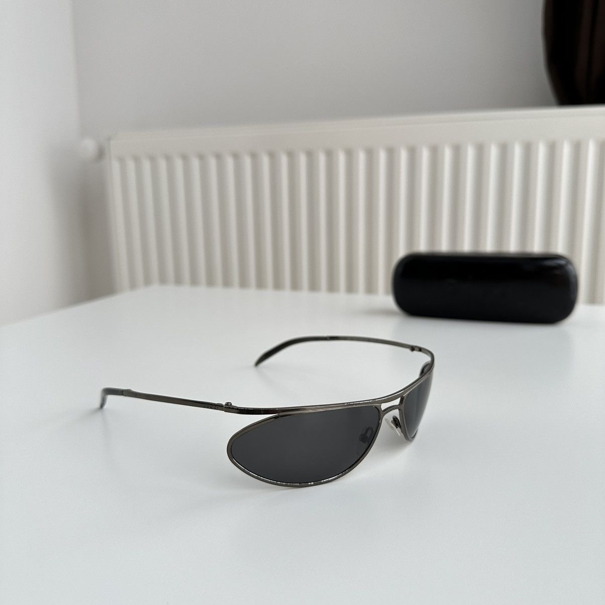 image of Gucci Shield Oval Black Sunglasses GG 1673/s, Men's
