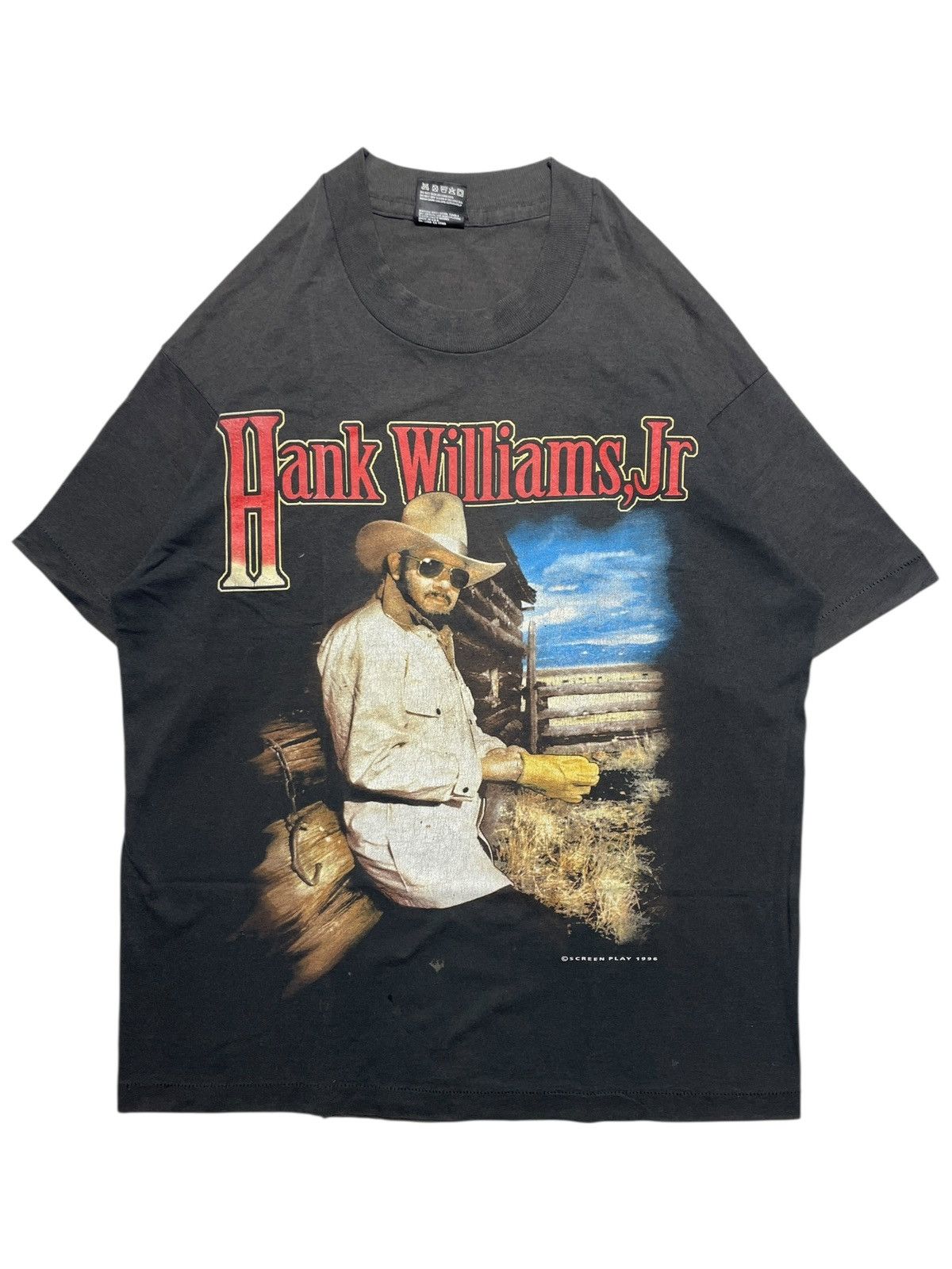 Band Tees 1996’s Hank Williams,Jr - Sunfaded Tee Size US L / EU 52-54 / 3 - 2 Thumbnail