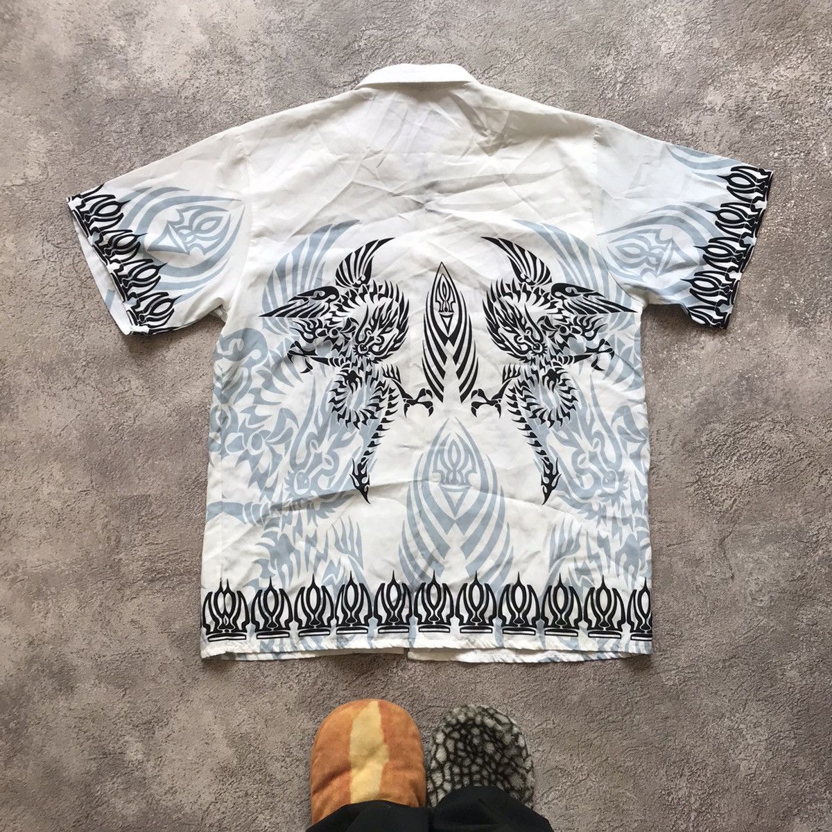 Vintage Vintage Y2K Dragon All Over Print Button Shirt Streetwear XL Size US XL / EU 56 / 4 - 8 Thumbnail