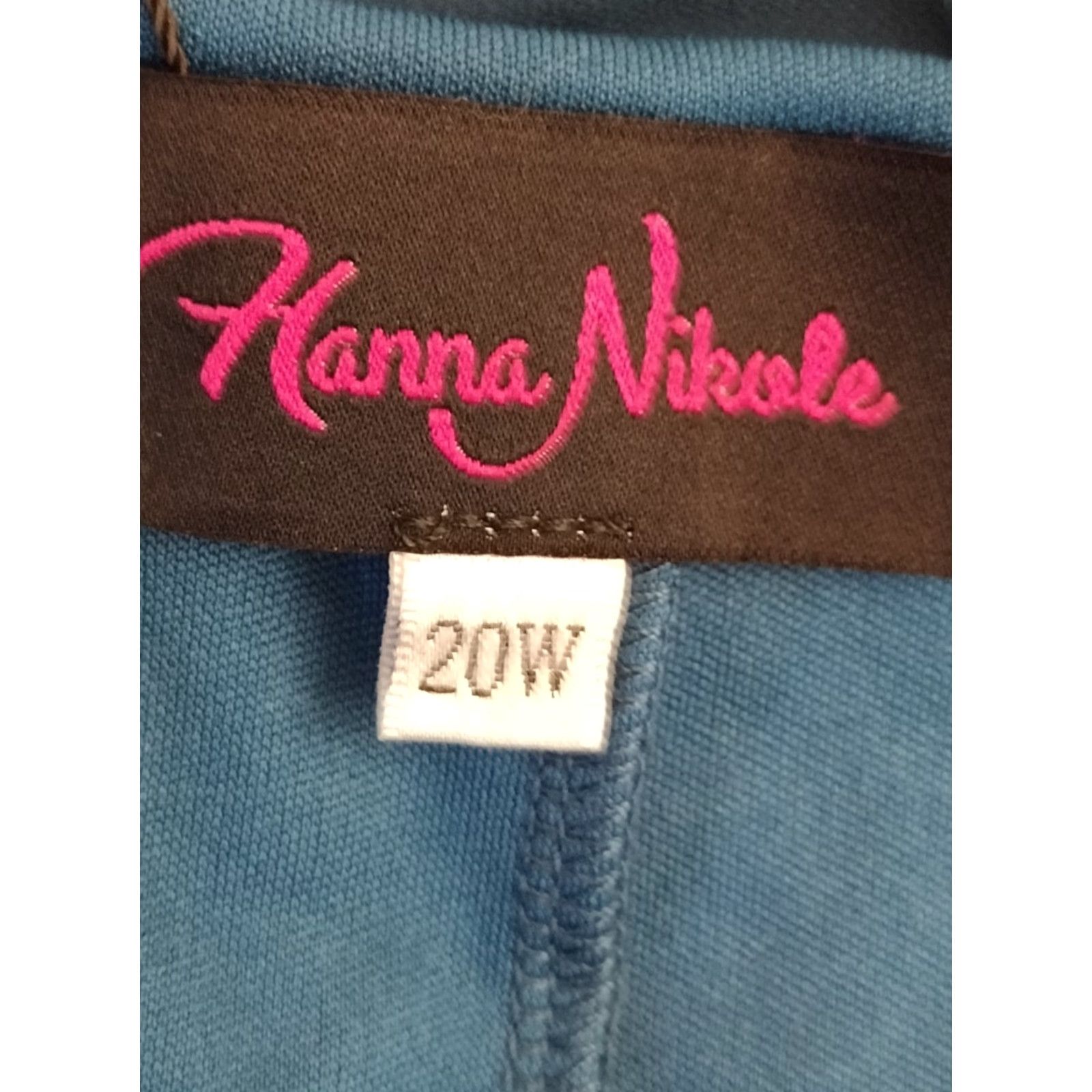 Vintage Hanna Nikole Chiffon Cape Sleeve Dress Women 20W Empire Waist Midi Blue Bohemian - Plus Size, Short Sleeve, Round Neck, Fit & Flare, Party/Cocktail Size 3XL / US 20-22 - 6 Thumbnail
