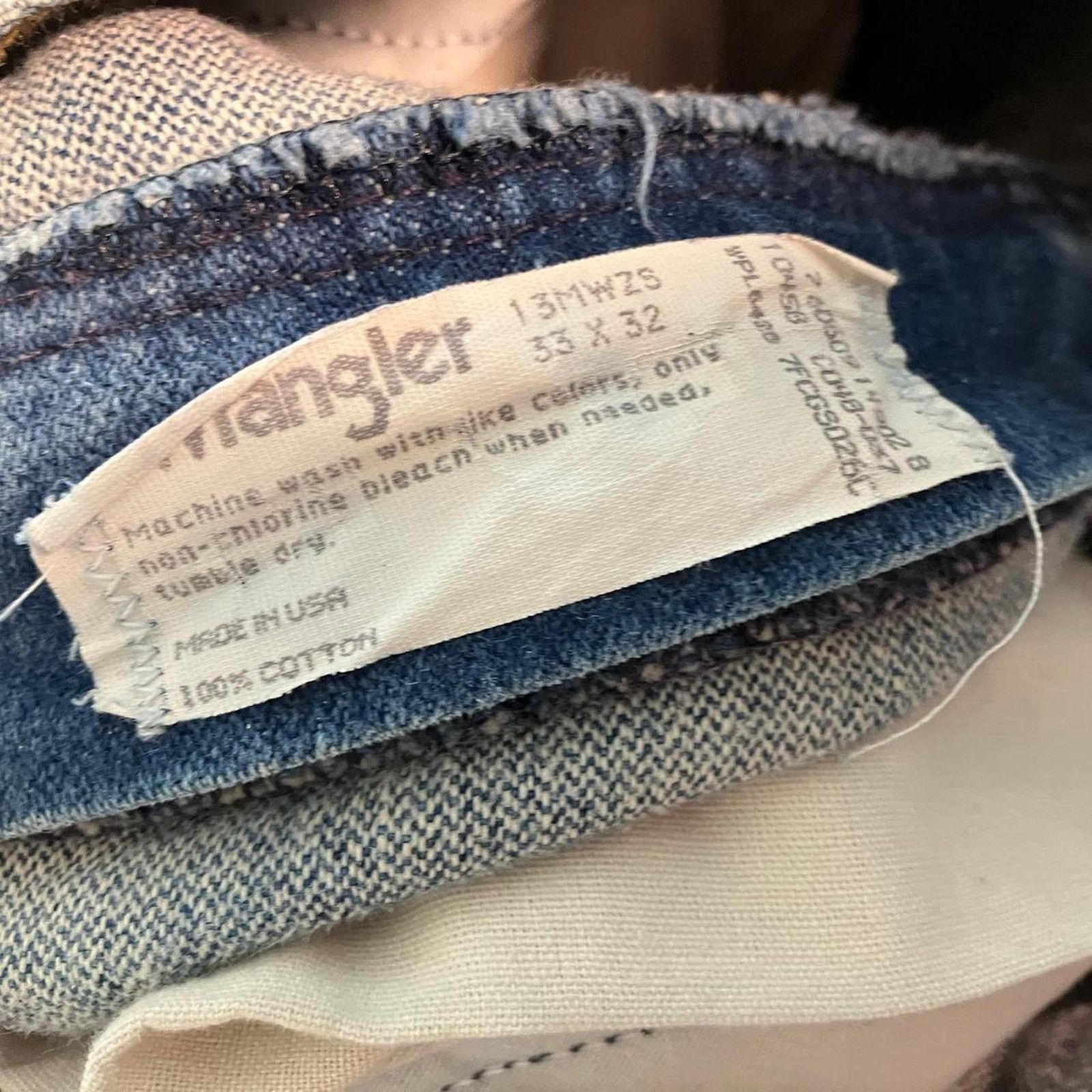 Vintage × Wrangler Vintage 80s Wrangler Blue Denim Jeans Cowboy Workwear Size US 33 - 5 Thumbnail