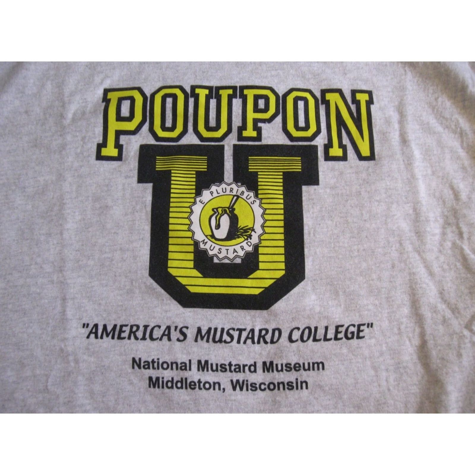 Gildan VINTAGE Gildan T-Shirt Men M Gray USA Mustard College Museum Poupon U National Size US M / EU 48-50 / 2 - 3 Thumbnail