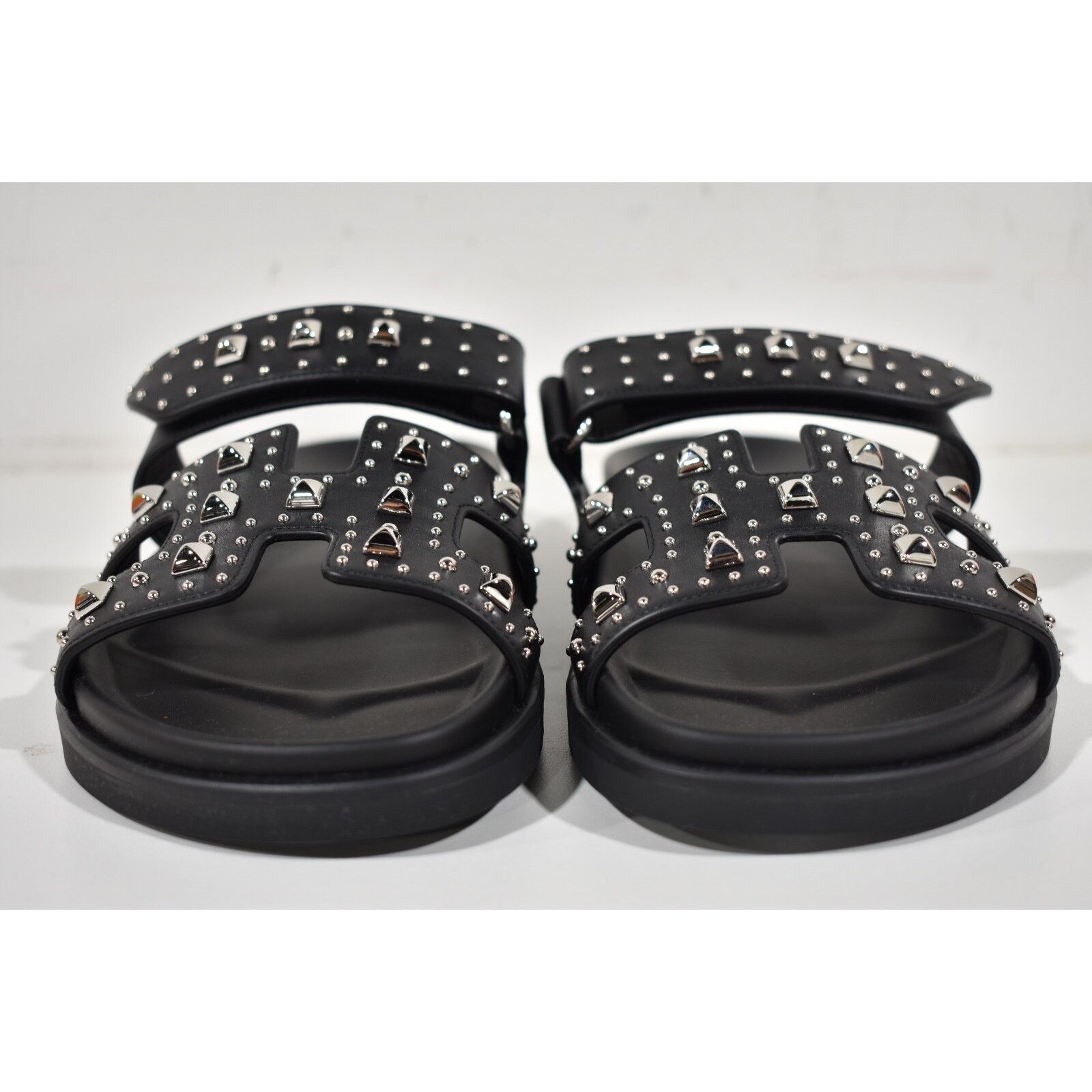 Hermes Hermes Chypre Sandal Black Studded Stud Punk Rock H Size US 8 / IT 38 - 6 Thumbnail