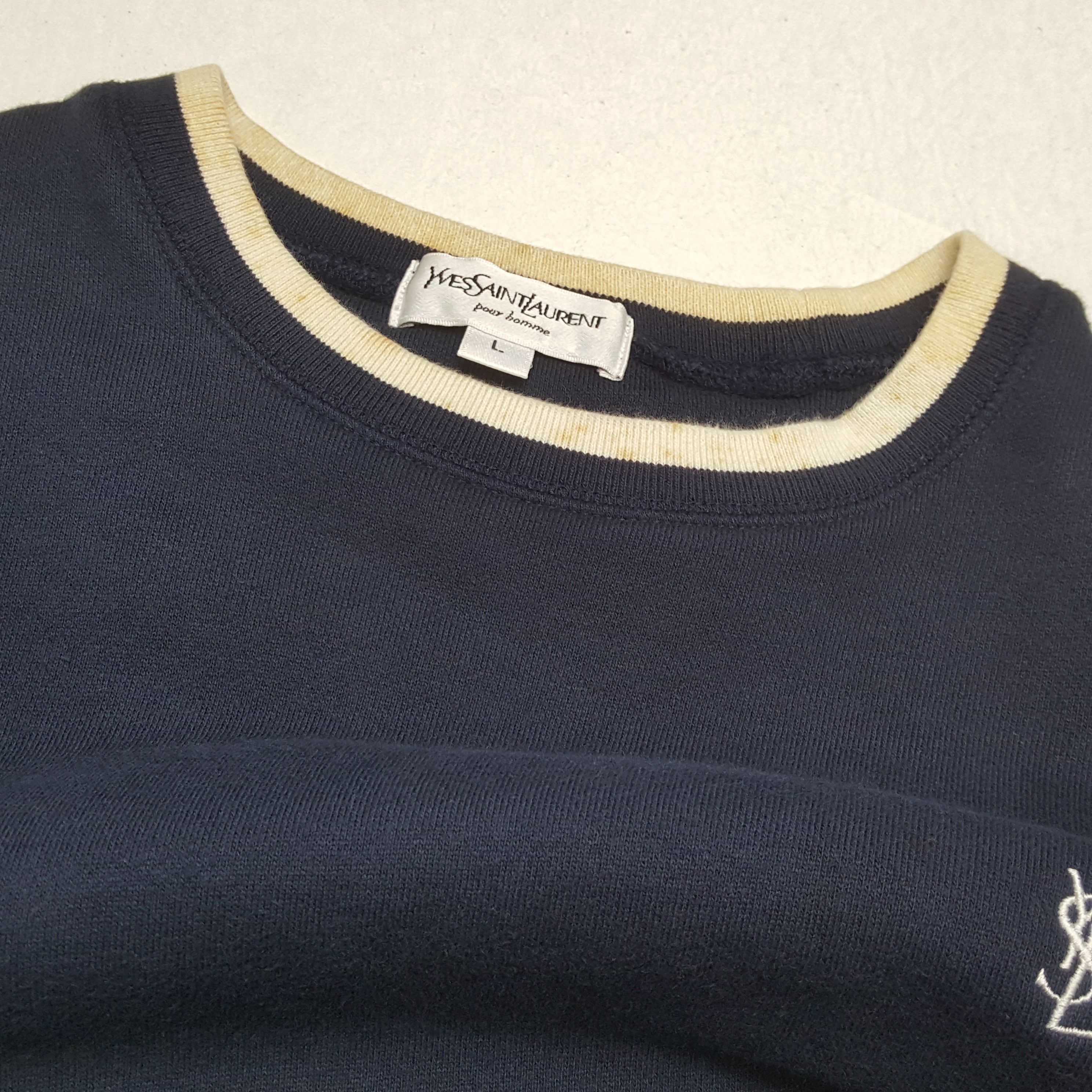 Vintage × Yves Saint Laurent YVES SAINT LAURENT Luxury Brand Small Logo Sweatshirt Size US M / EU 48-50 / 2 - 10 Thumbnail