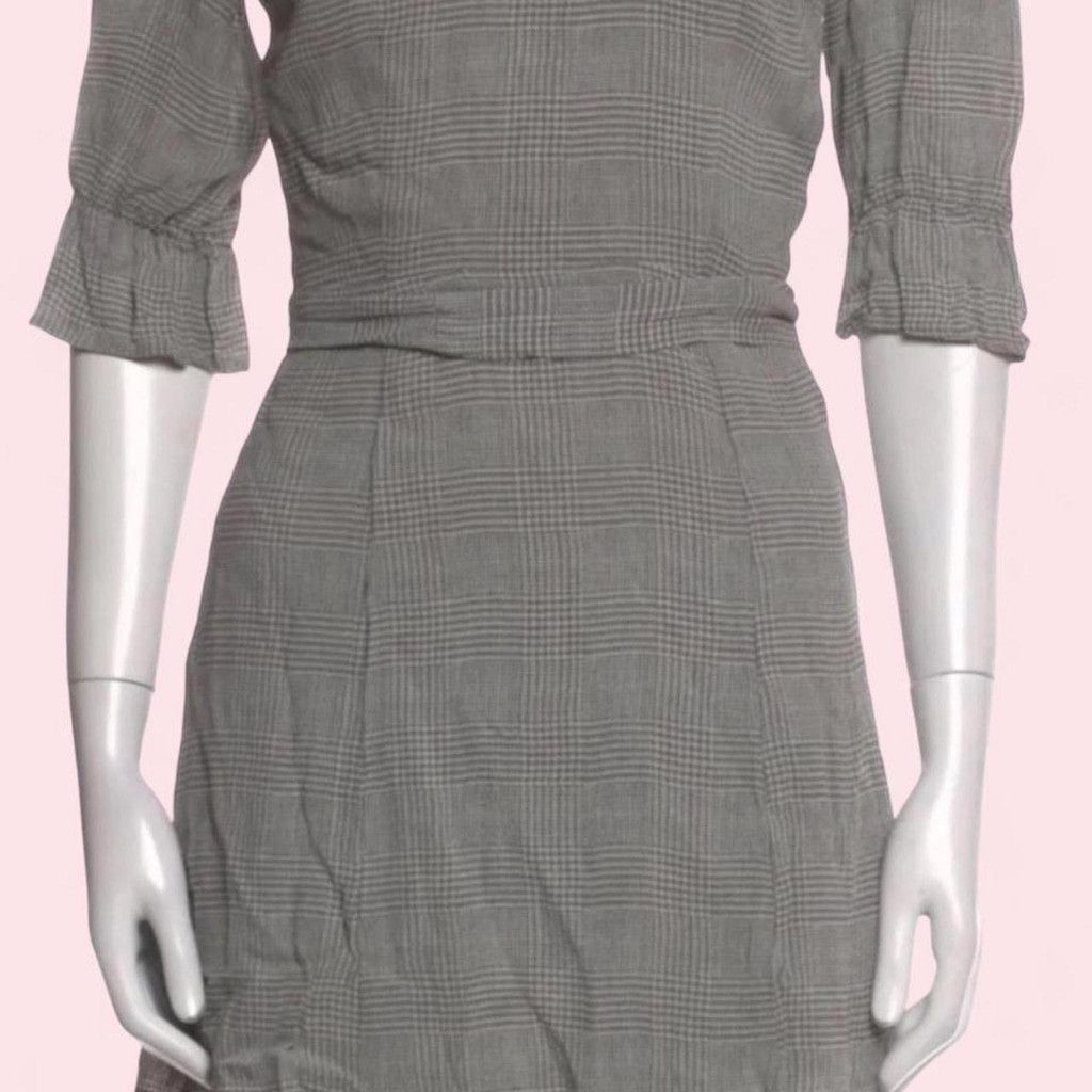 Reformation Reformation grey plaid mini dress Size XL / US 12-14 / IT 48-50 - 2 Thumbnail