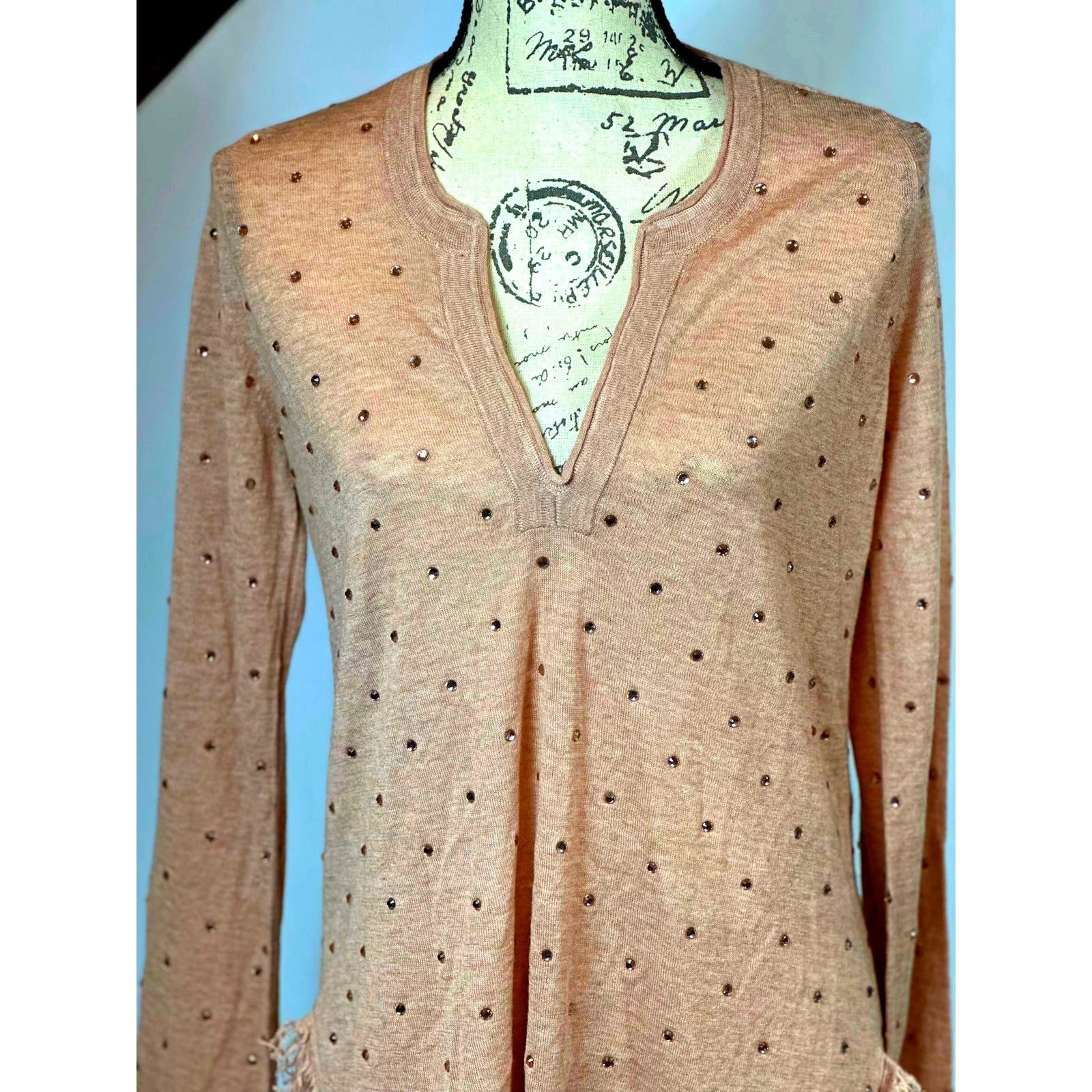 Zadig & Voltaire Zadig & Voltaire Riviera Rhinestone Cashmere Sweater Blush M Size M / US 6-8 / IT 42-44 - 12 Thumbnail