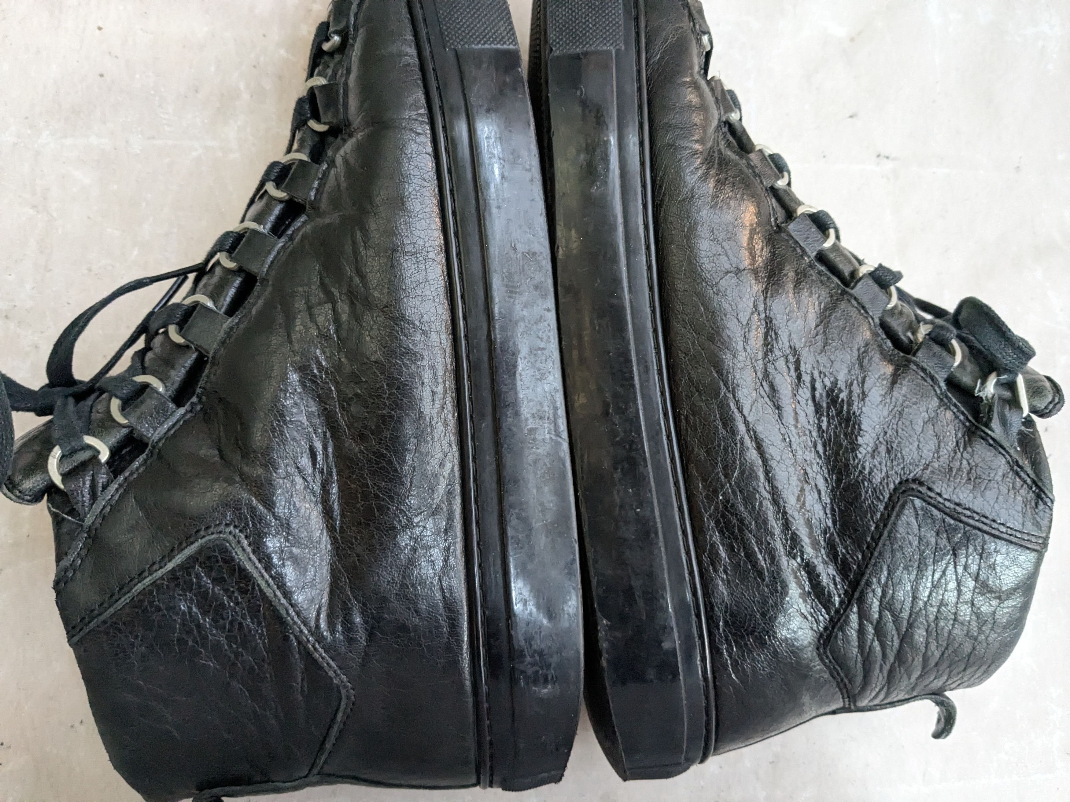 Balenciaga Balenciaga Arena Black 9 Leather High Tops Sneakers Size US 9 / EU 42 - 9 Thumbnail