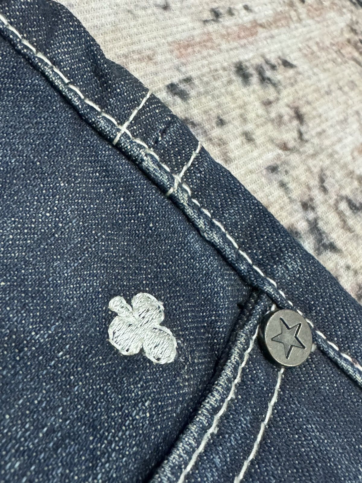 If Six Was Nine JOISM - full mini envroieded jeans Size US 35 - 8 Thumbnail