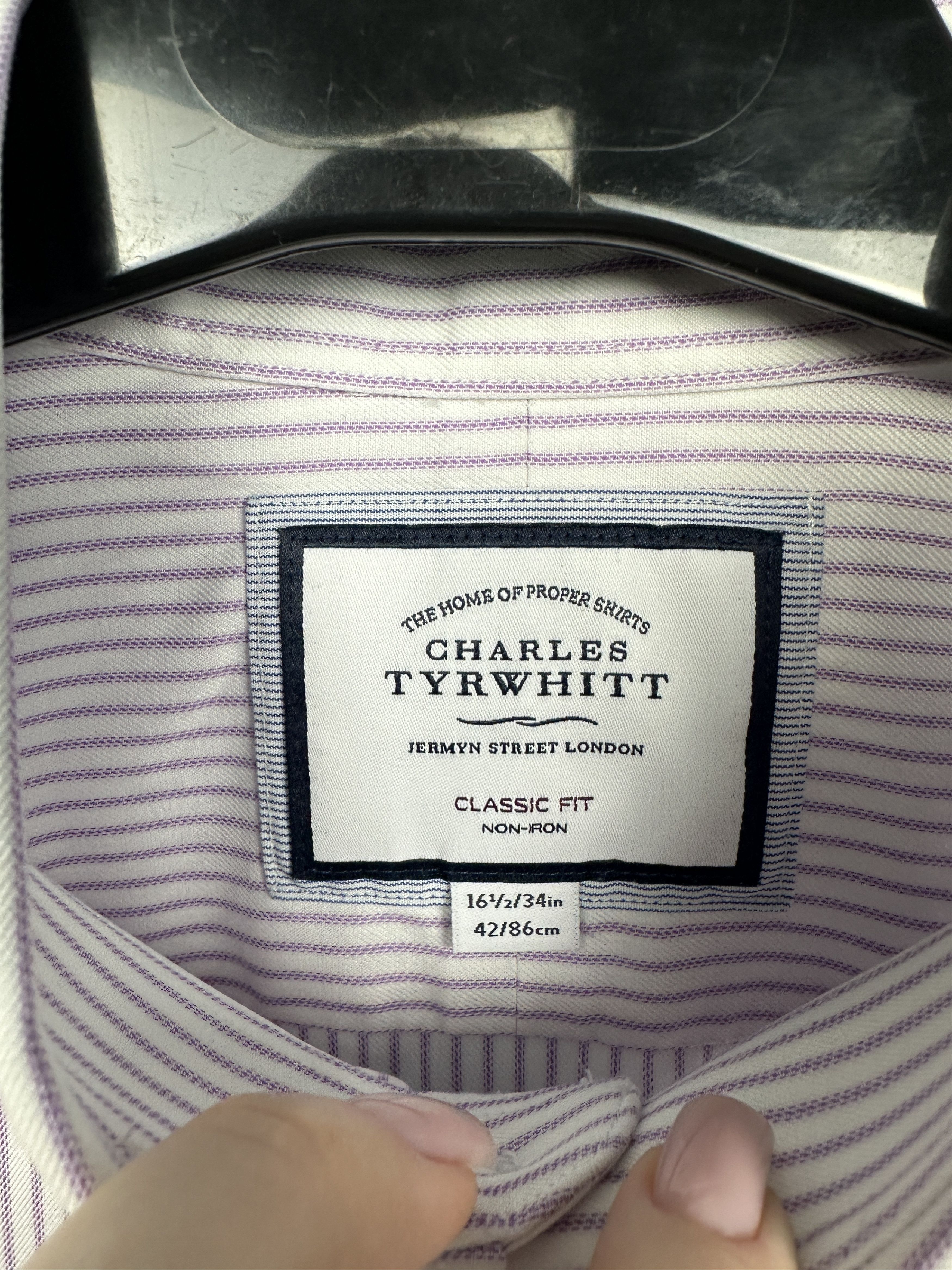 Charles Tyrwhitt Charles Tyrwhitt Mens Long Sleeve Striped Shirt Size US XL / EU 56 / 4 - 3 Thumbnail
