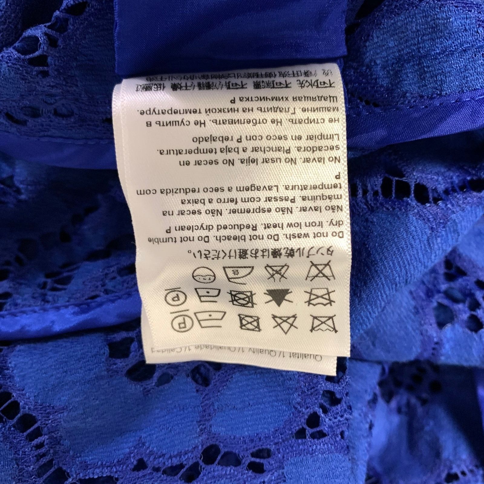 Escada ESCADA Size 4 Blue Polyamid Baumwolle Floral Jacket Size US 4 / IT 34 - 7 Thumbnail