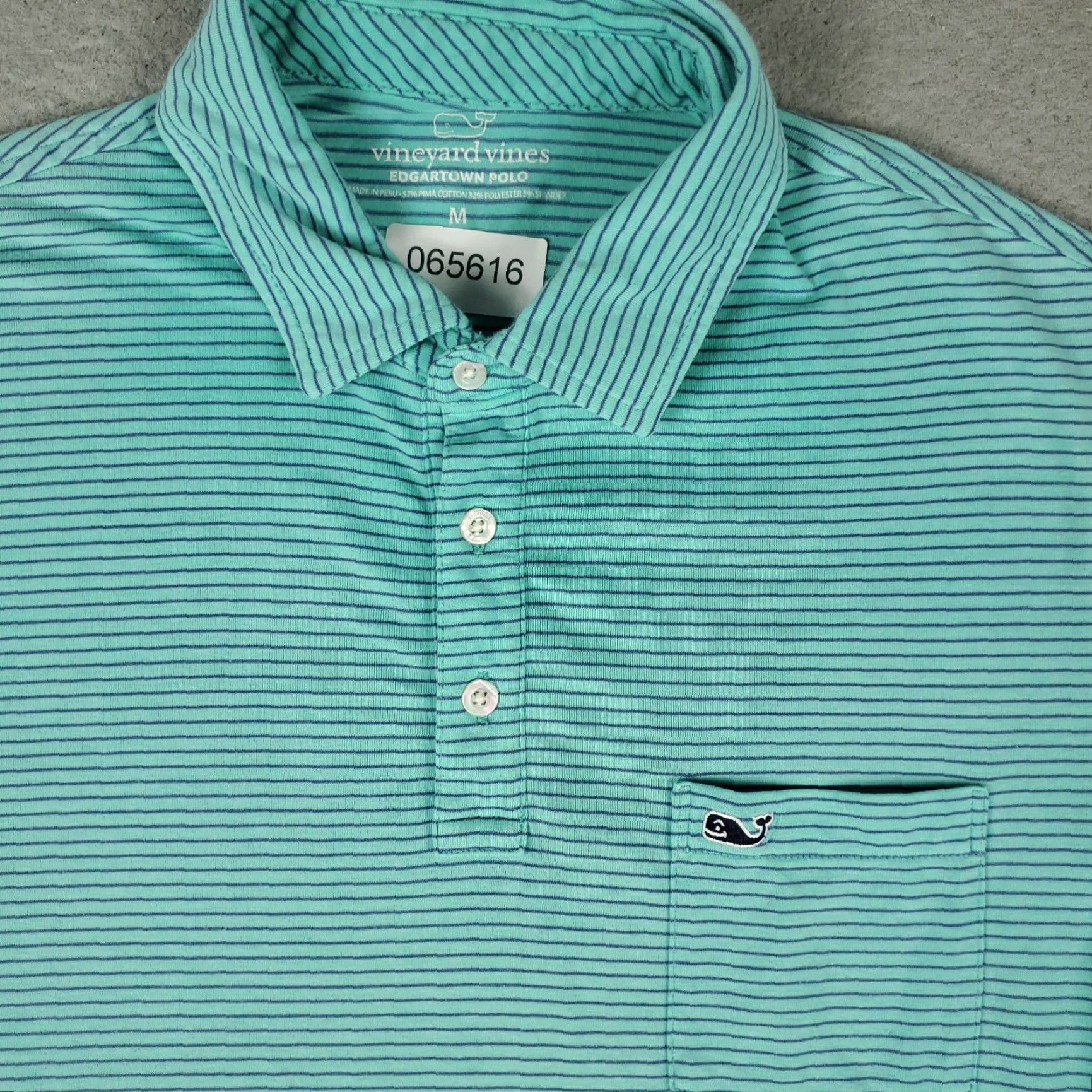Vineyard Vines Vineyard Vines Polo Shirt Mens M Blue Stripe Whale Casual Short Sleeve Shirt Size US M / EU 48-50 / 2 - 2 Thumbnail