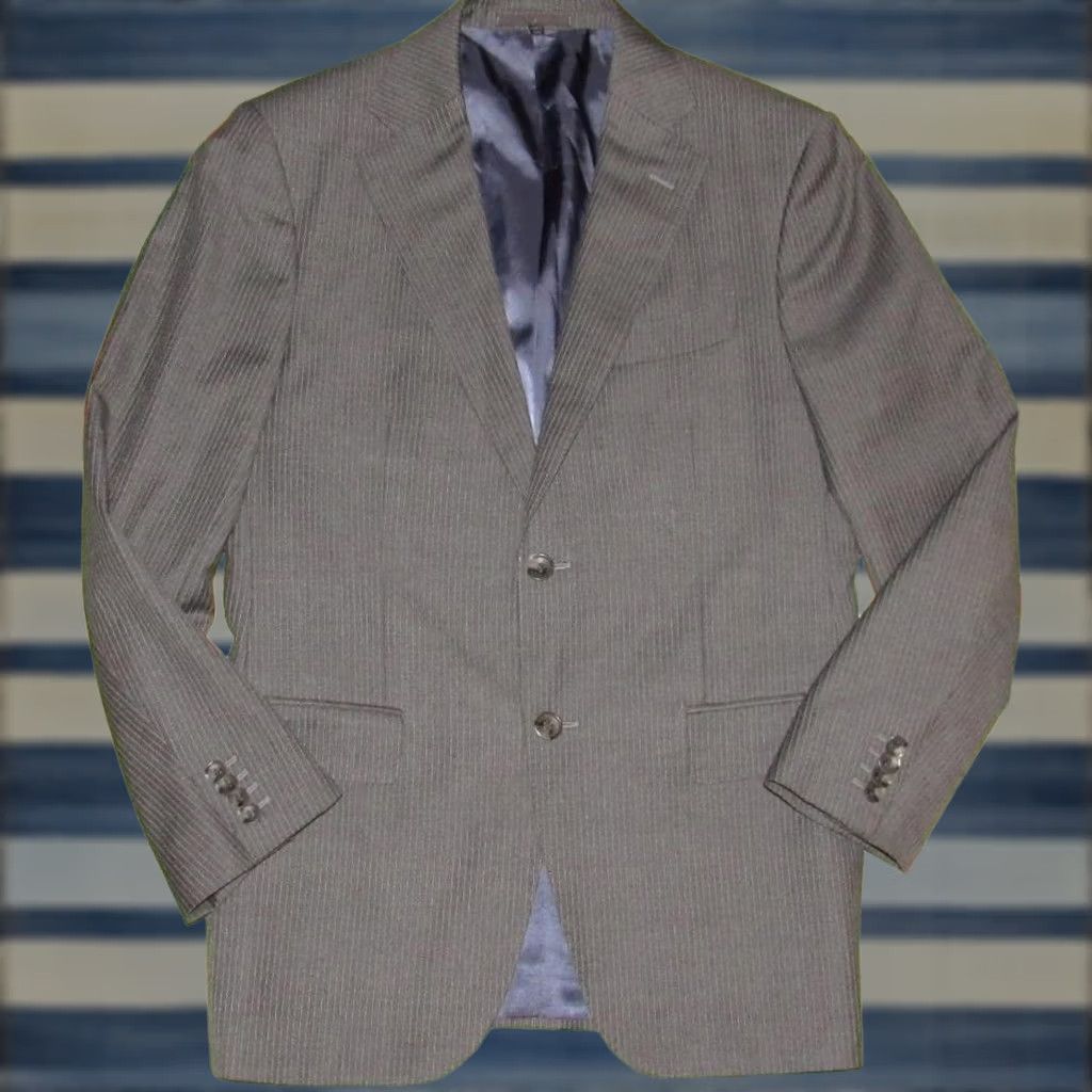 Suitsupply SUITSUPPLY Napoli Wool Grey Pinstriped Blazer Jacket 38R Mens Blazer 38R Gray Pinstriped Wool Napoli Size 38R - 1 Thumbnail